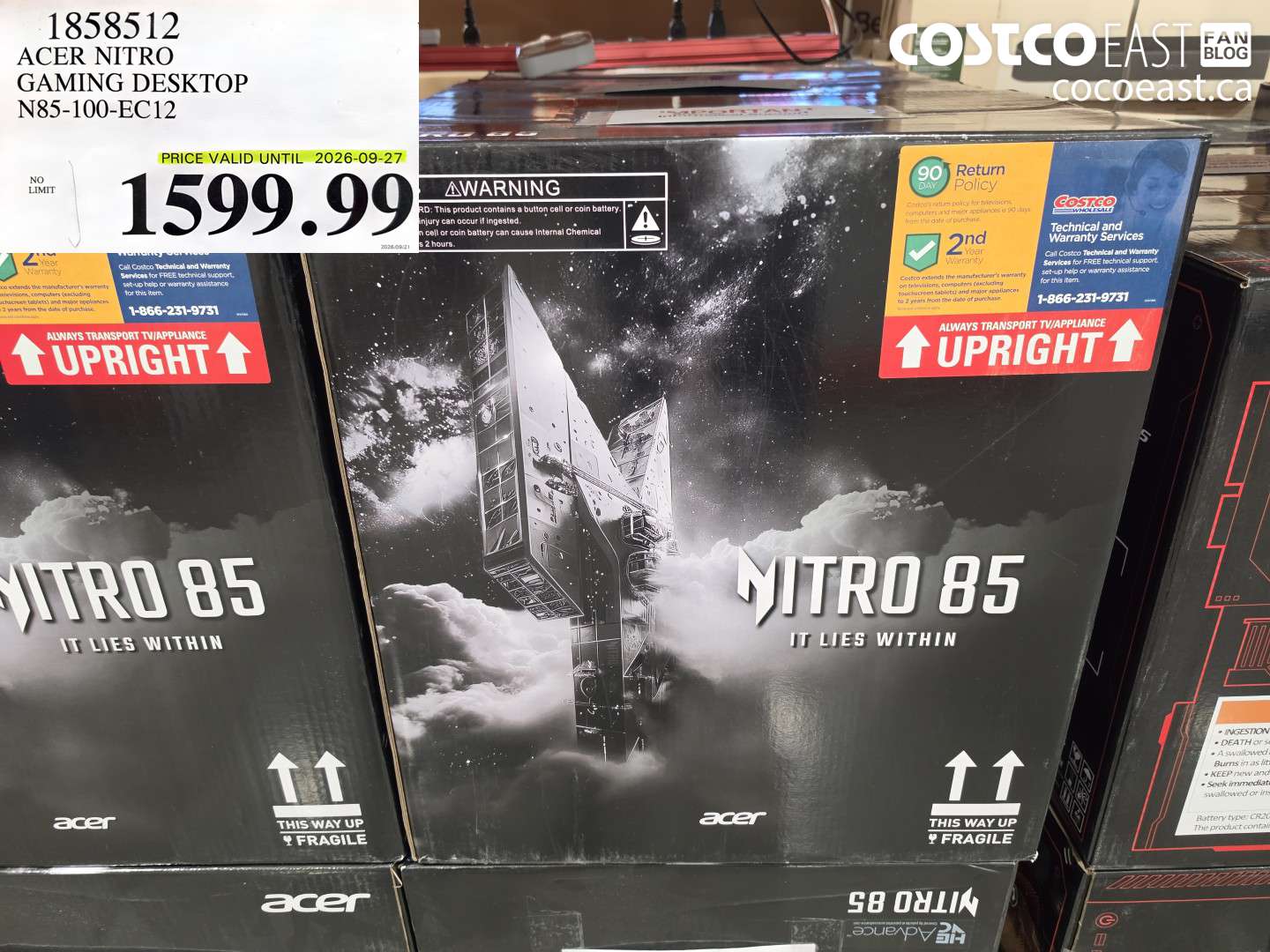 1858512 ACER NITRO GAMING DESKTOP N85-100-EC12 $1599.99
