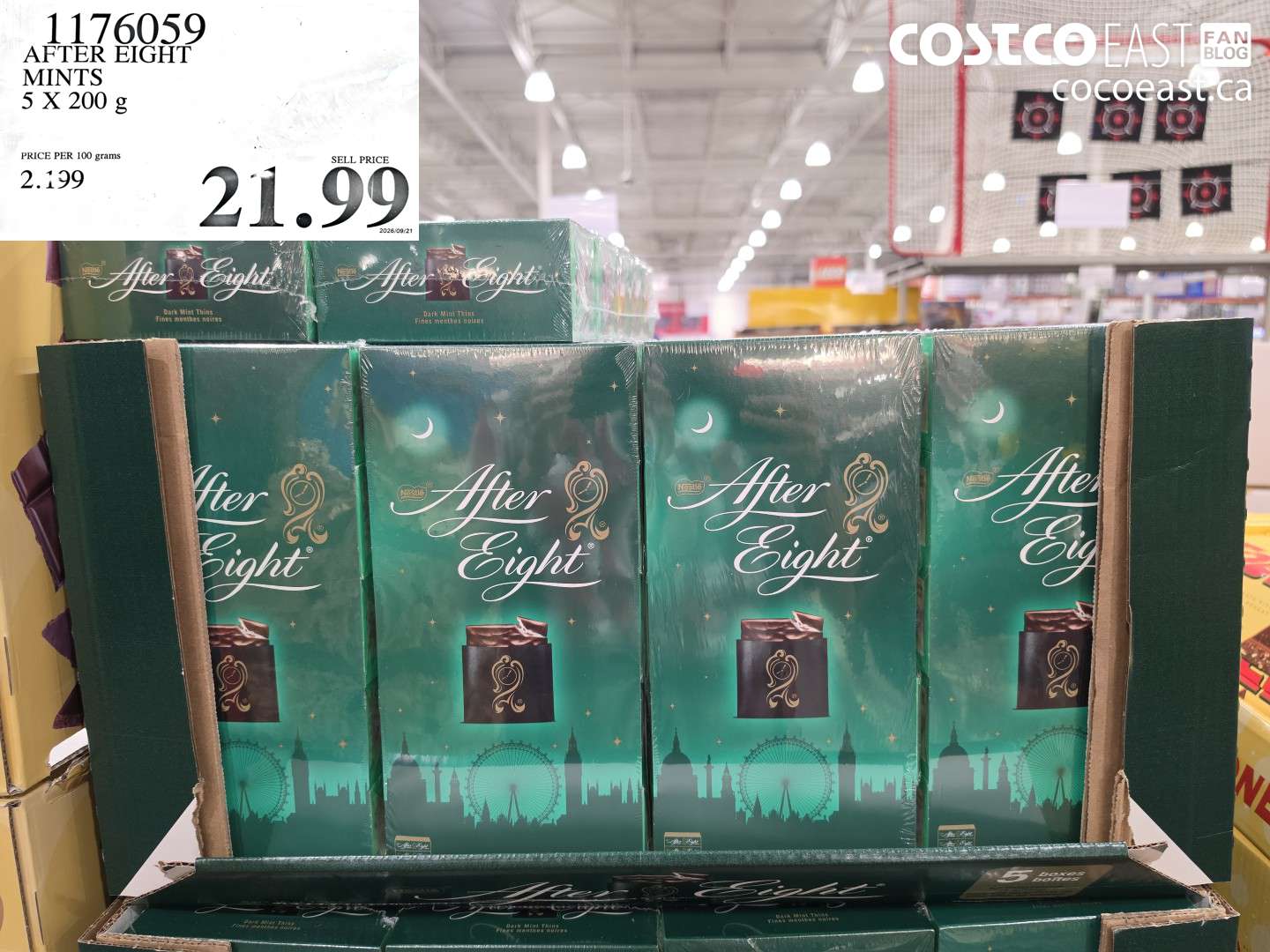 1176059 AFTER EIGHT MINTS 5 X 200 G $21.99