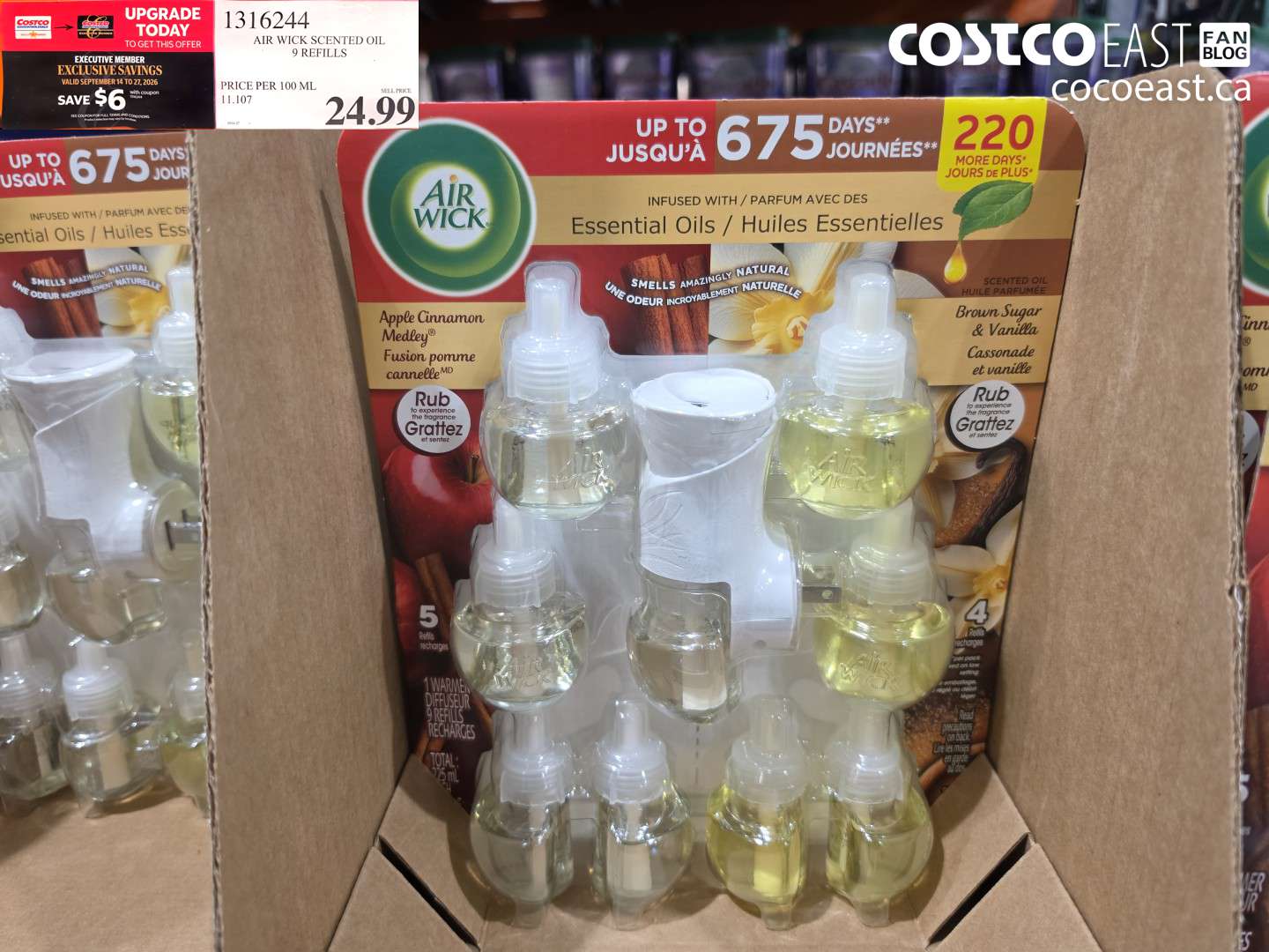 1316244 AIR WICK SCENTED OIL 9 REFILLS 6 OFF (EXPIRES ON 2026-09-27) $18.99