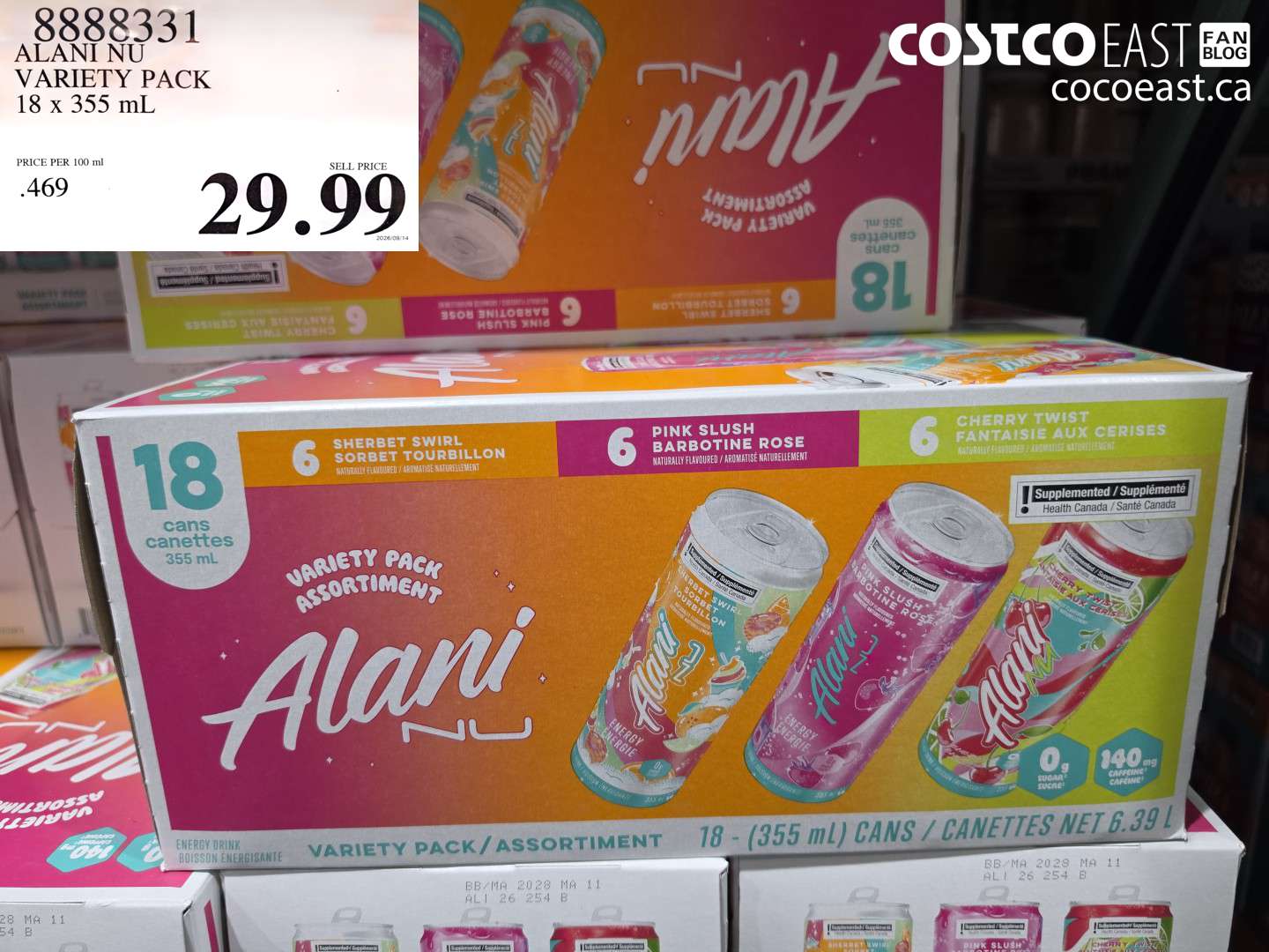 8888331 ALANI NU VARIETY PACK 18 X 355 ML $29.99