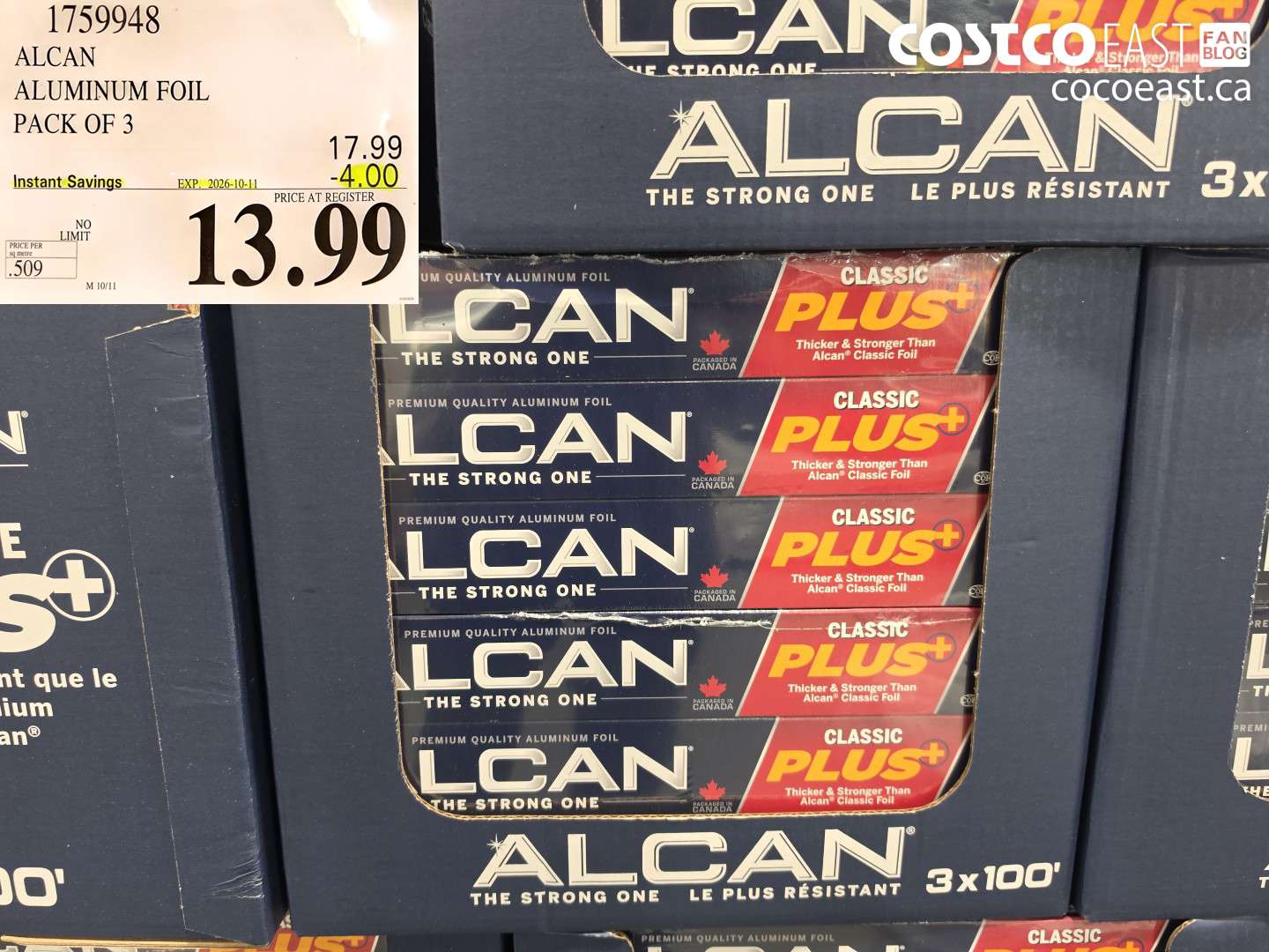 1759948 ALCAN ALUMINUM FOIL PACK OF 3 ($4.00 INSTANT SAVINGS EXPIRES ON 2026-10-11) $13.99