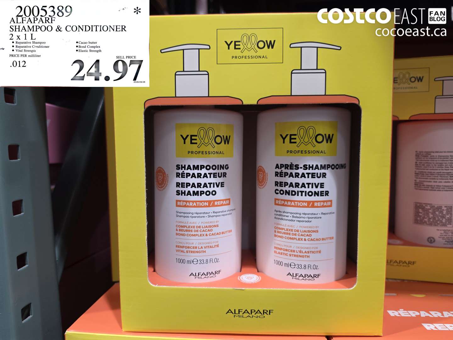 2005389 ALFAPARF SHAMPOO & CONDITIONER 2 X 1 L $24.97