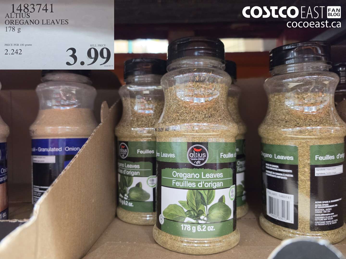 1483741 ALTIUS OREGANO LEAVES 178 G $3.99