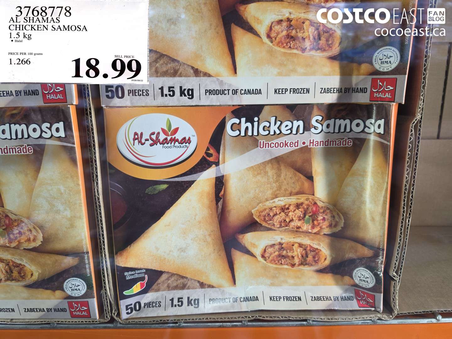 3768778 AL SHAMAS CHICKEN SAMOSA 1.5 KG $18.99