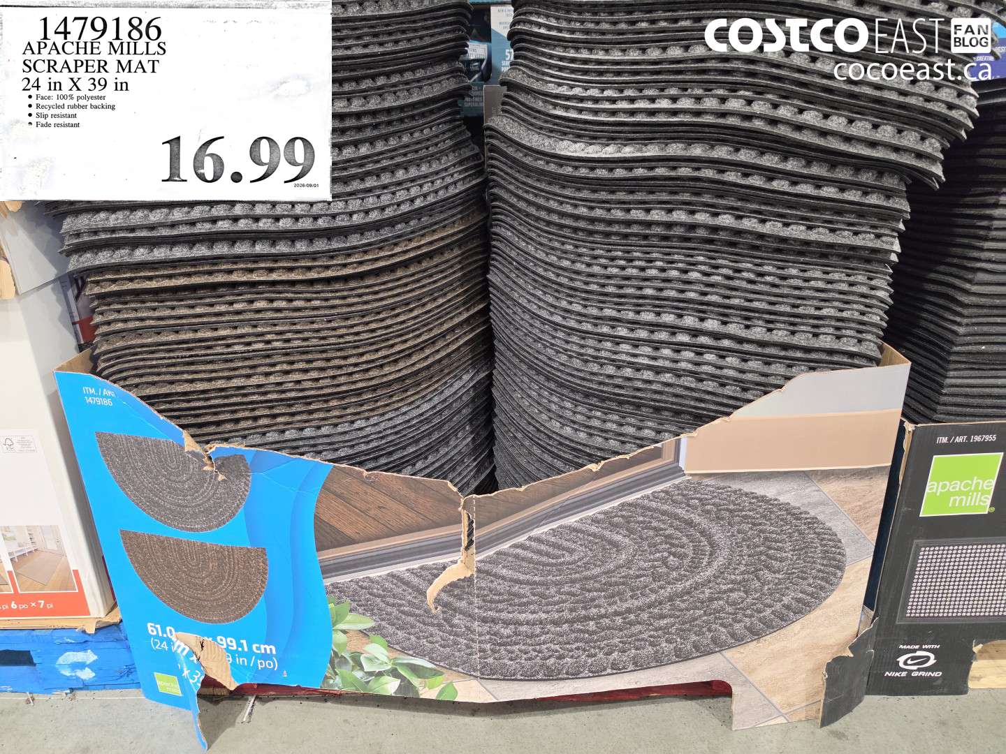 1479186 APACHE MILLS SCRAPER MAT 24 IN X 39 IN $16.99