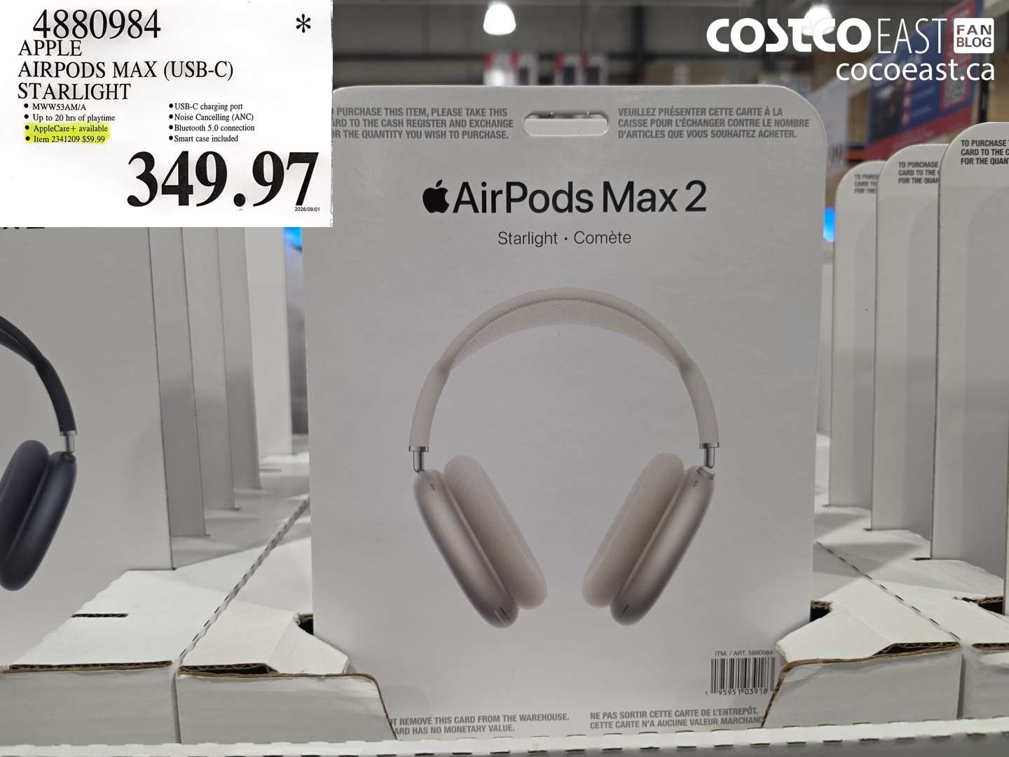 4880984 APPLE AIRPODS MAX (USB-C) STARLIGHT $349.97