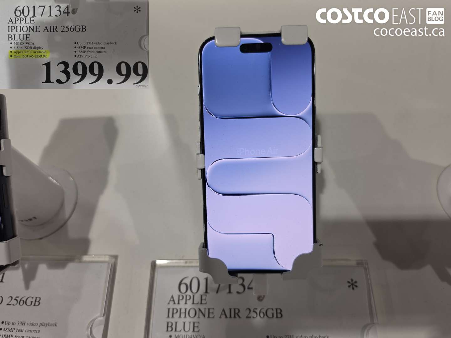 6017134 APPLE IPHONE AIR 256GB BLUE $1399.99