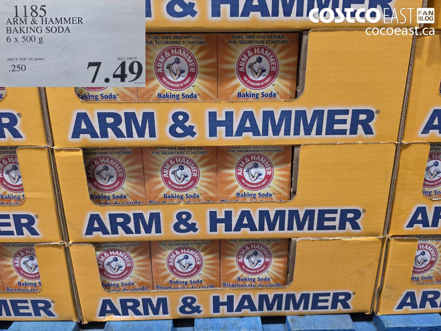 1185 ARM & HAMMER BAKING SODA 6 X 500 G $7.49