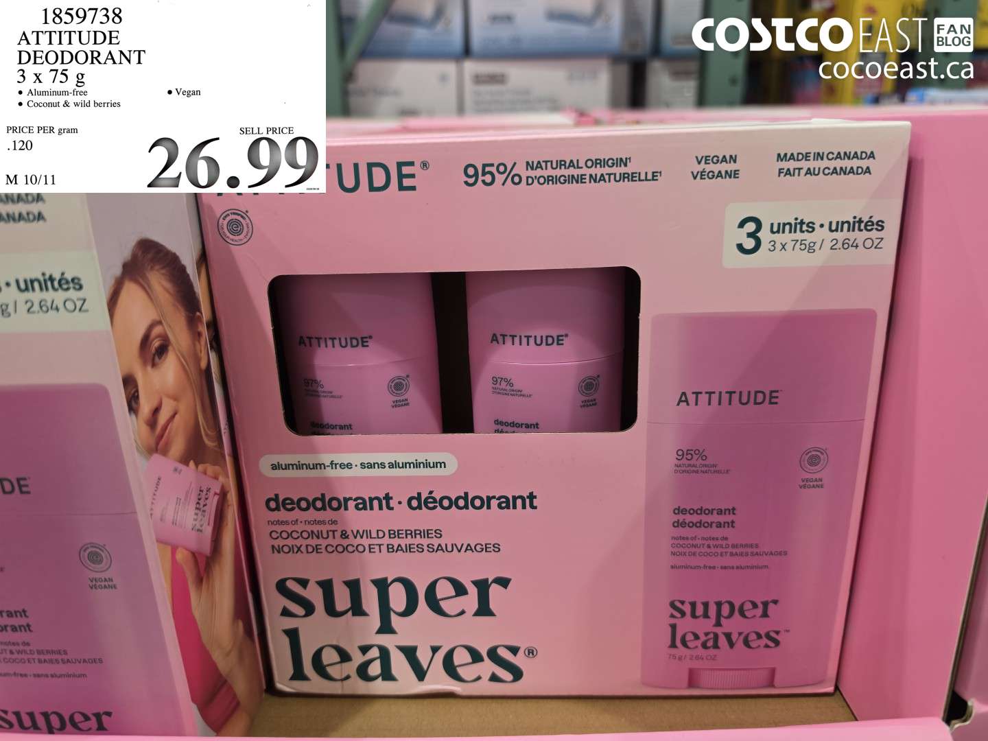1859738 ATTITUDE DEODORANT 3 X 75 G $26.99