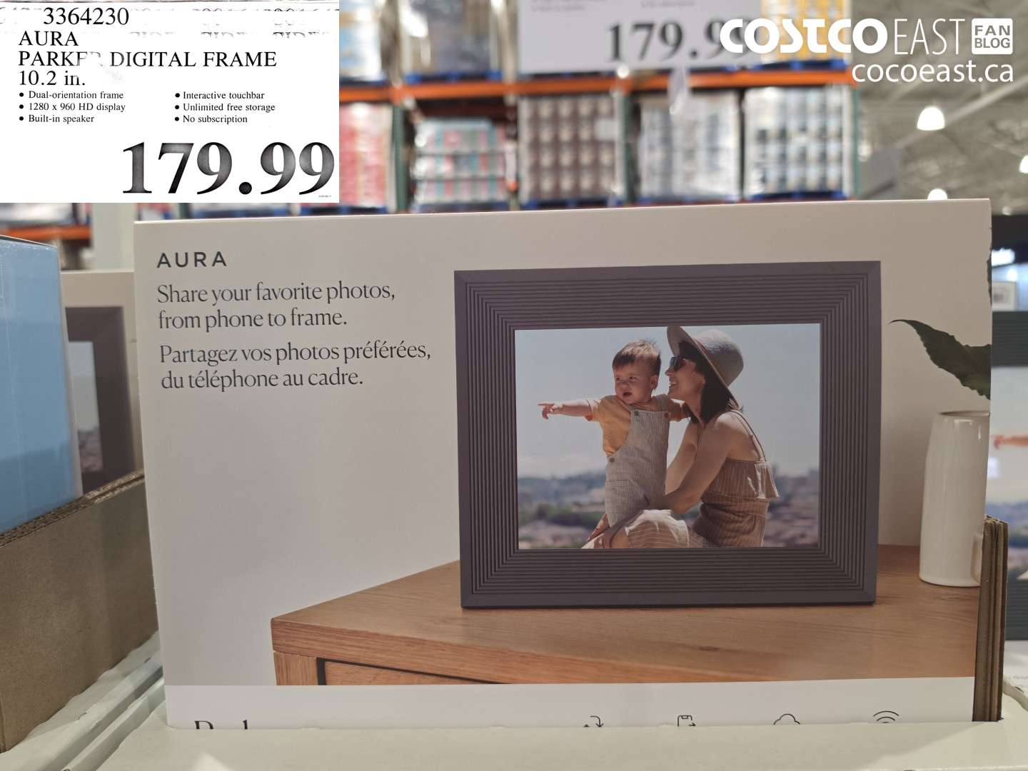 3364230 AURA PARKER DIGITAL FRAME 10.2 IN. $179.99