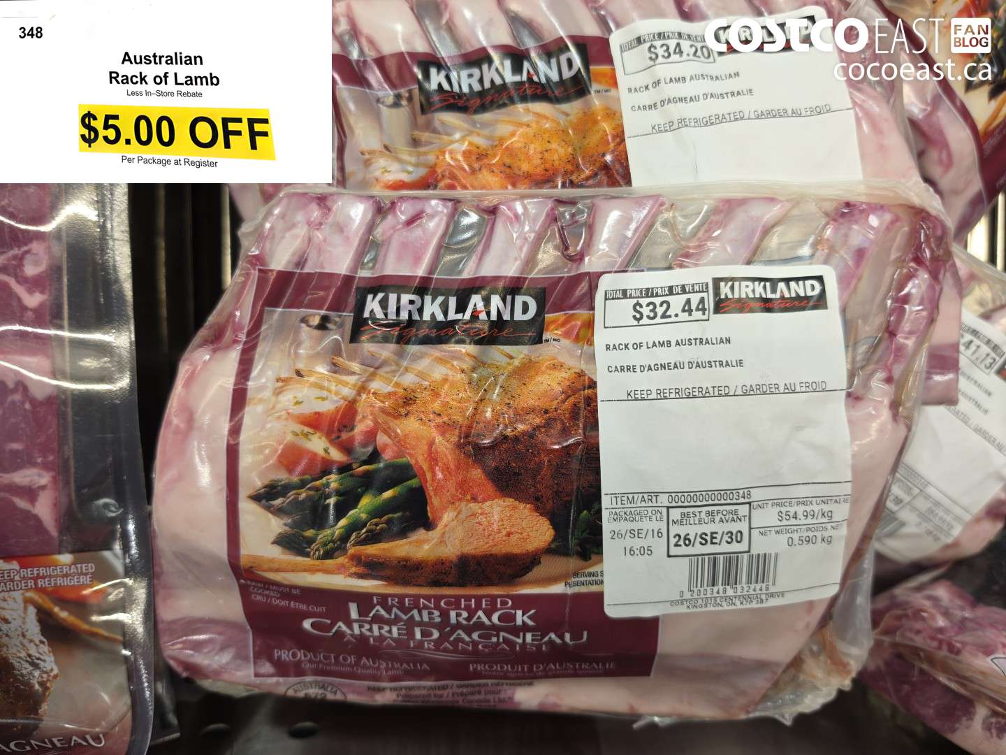 348 AUSTRALIAN RACK OF LAMB ($5.00 INSTANT SAVINGS)