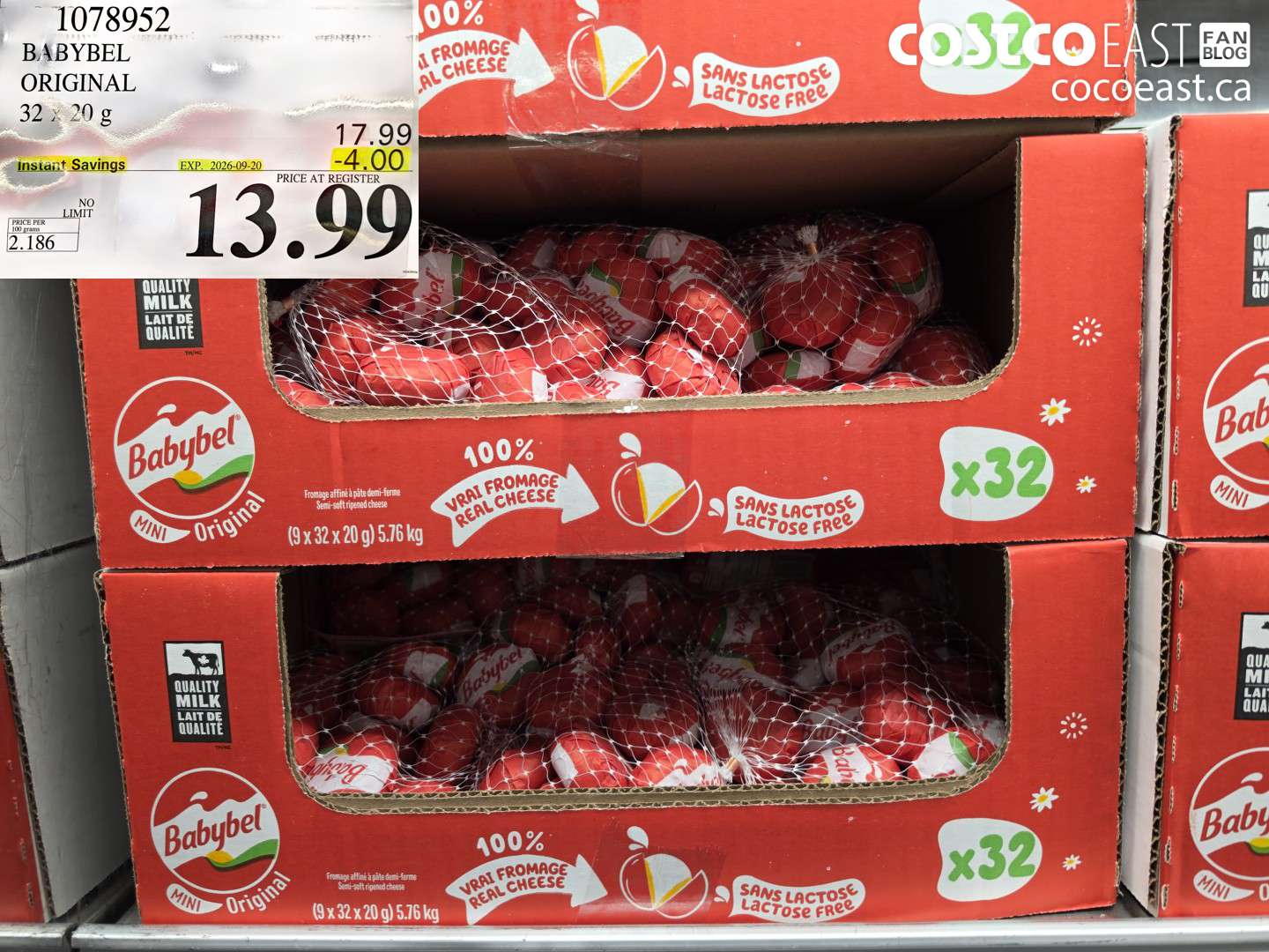 1078952 BABYBEL ORIGINAL 32 X 20 G ($4.00 INSTANT SAVINGS EXPIRES ON 2026-09-20) $13.99