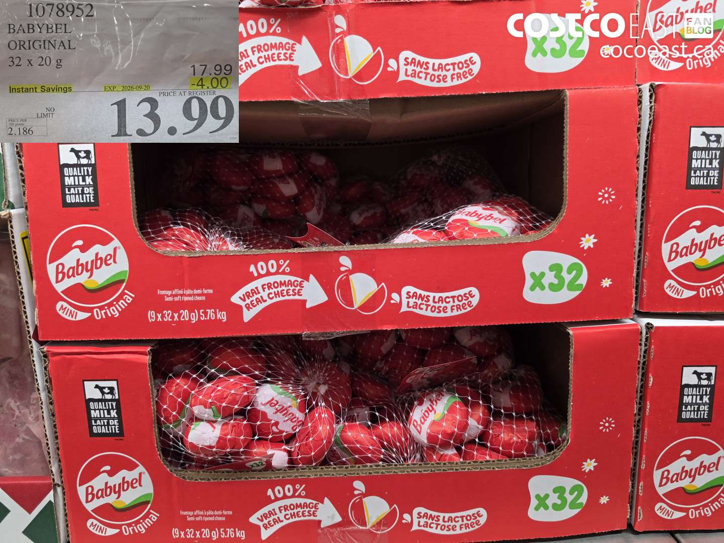 1078952 BABYBEL ORIGINAL 32 X 20 G ($4.00 INSTANT SAVINGS EXPIRES ON 2026-09-20) $13.99