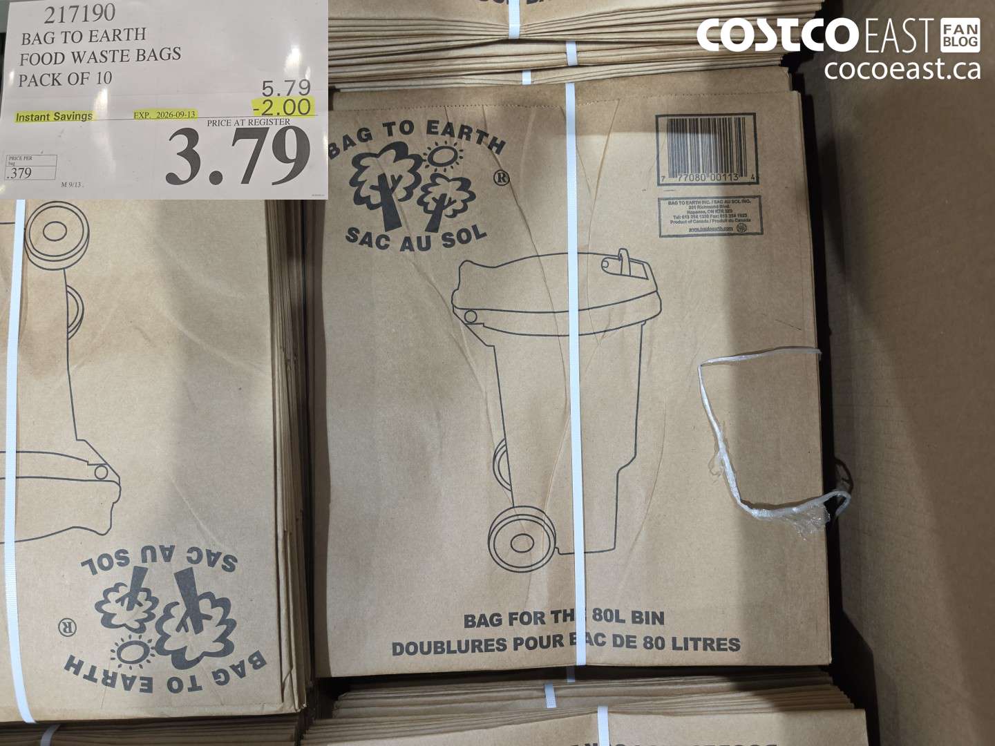 217190 BAG TO EARTH FOOD WASTE BAGS PACK OF 10 ($2.00 INSTANT SAVINGS EXPIRES ON 2026-09-13) $3.79