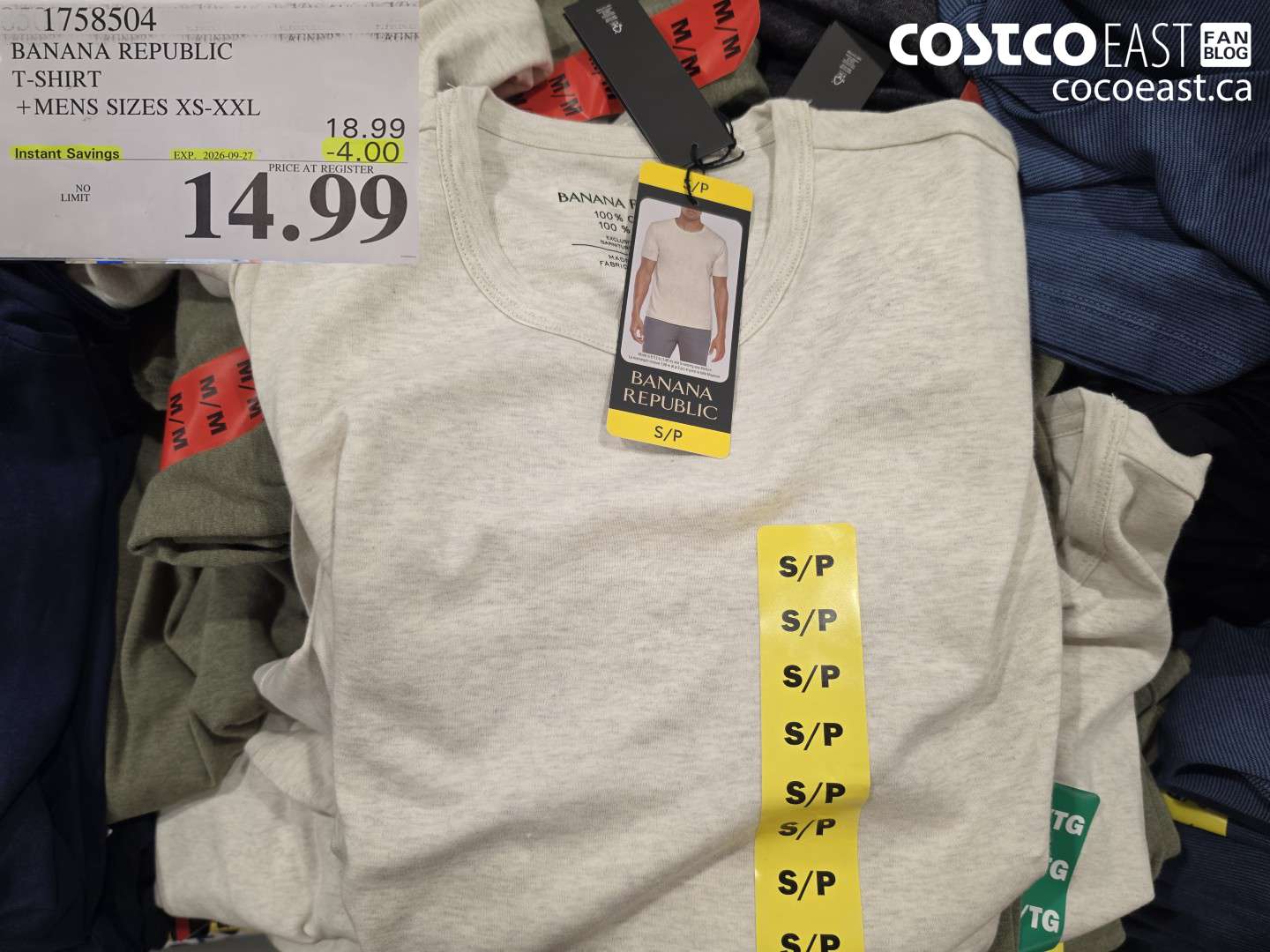 1758504 BANANA REPUBLIC T-SHIRT MENS SIZES XS-XXL ($4.00 INSTANT SAVINGS EXPIRES ON 2026-09-27) $14.99