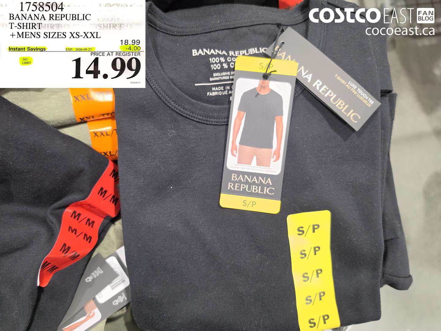 1758504 BANANA REPUBLIC T-SHIRT MENS SIZES XS-XXL ($4.00 INSTANT SAVINGS EXPIRES ON 2026-09-27) $14.99