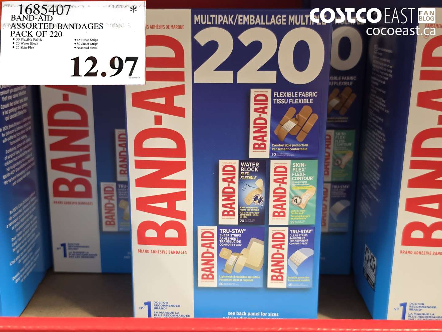 1685407 BAND-AID ASSORTED BANDAGES PACK OF 220 $12.97