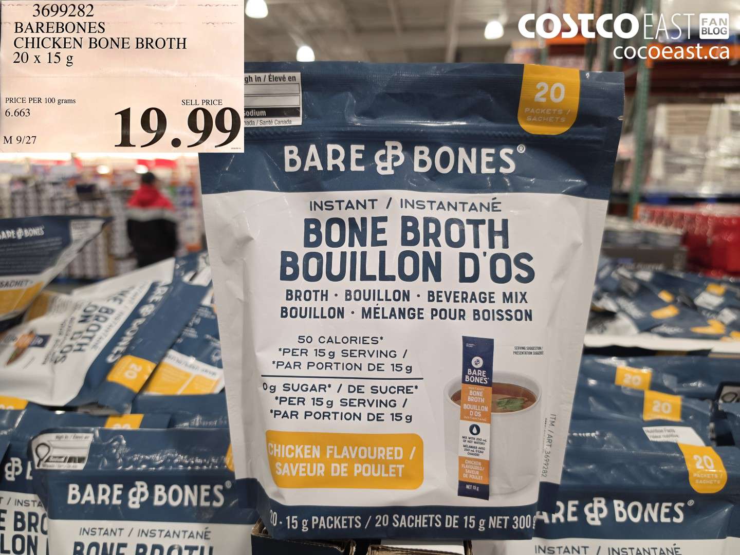 3699282 BAREBONES CHICKEN BONE BROTH 20 X 15 G $19.99