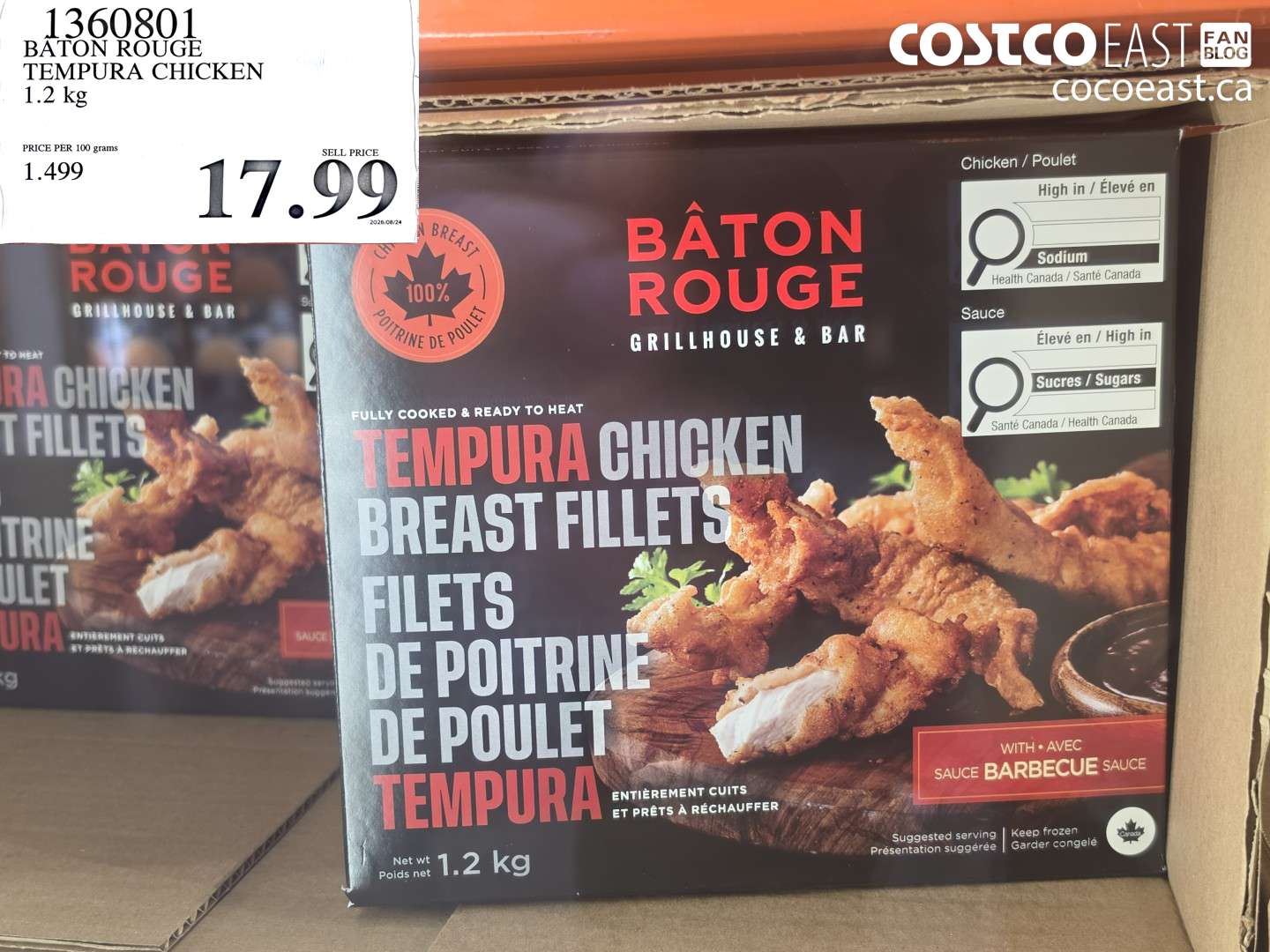 1360801 BATON ROUGE TEMPURA CHICKEN 1.2 KG $17.99