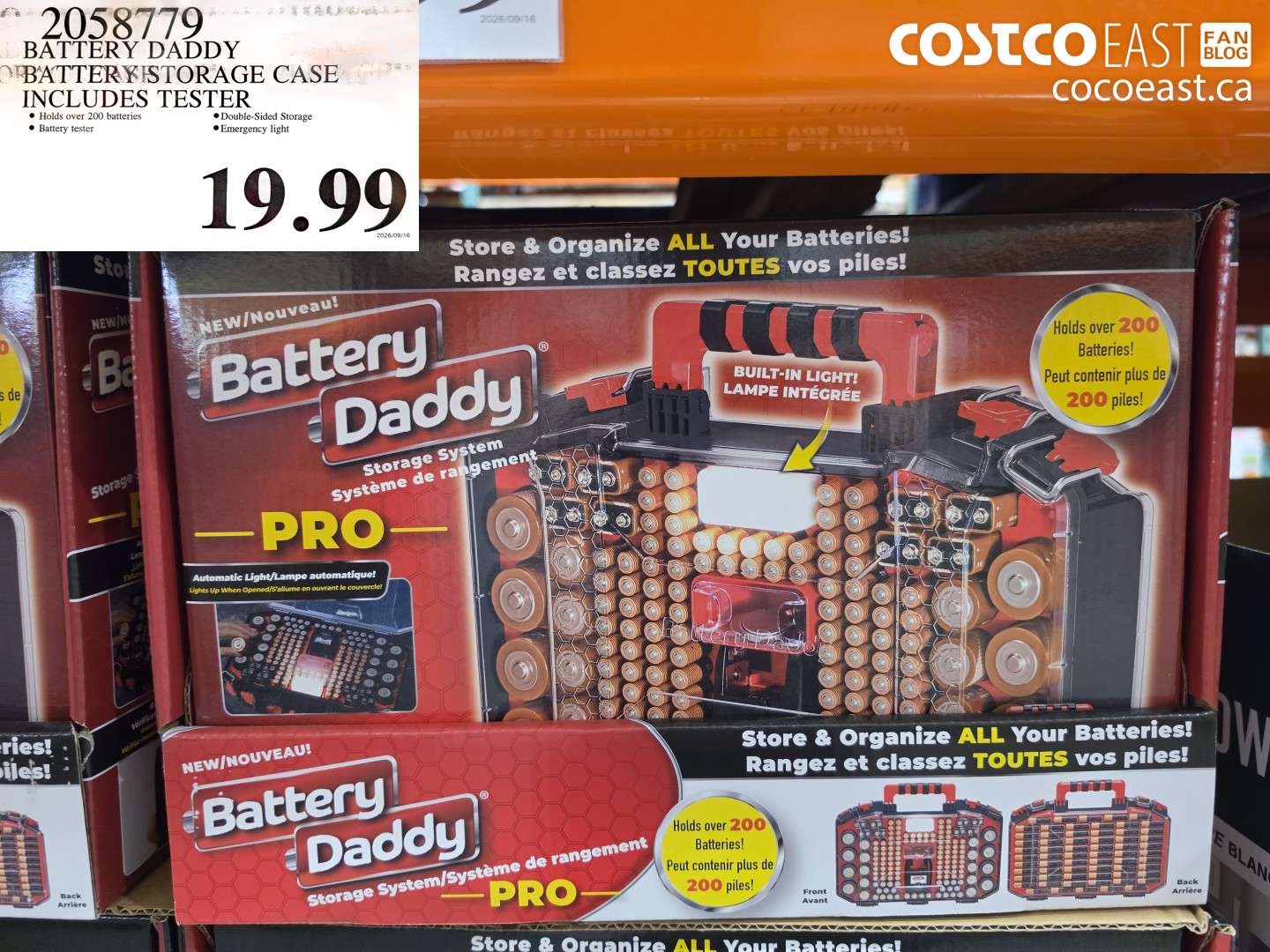 2058779 BATTERY DADDY BATTERY STORAGE CASE INCLUDES TESTER $19.99