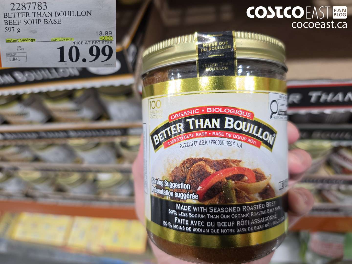 2287783 BETTER THAN BOUILLON BEEF SOUP BASE 597 G ($3.00 INSTANT SAVINGS EXPIRES ON 2026-10-11) $10.99
