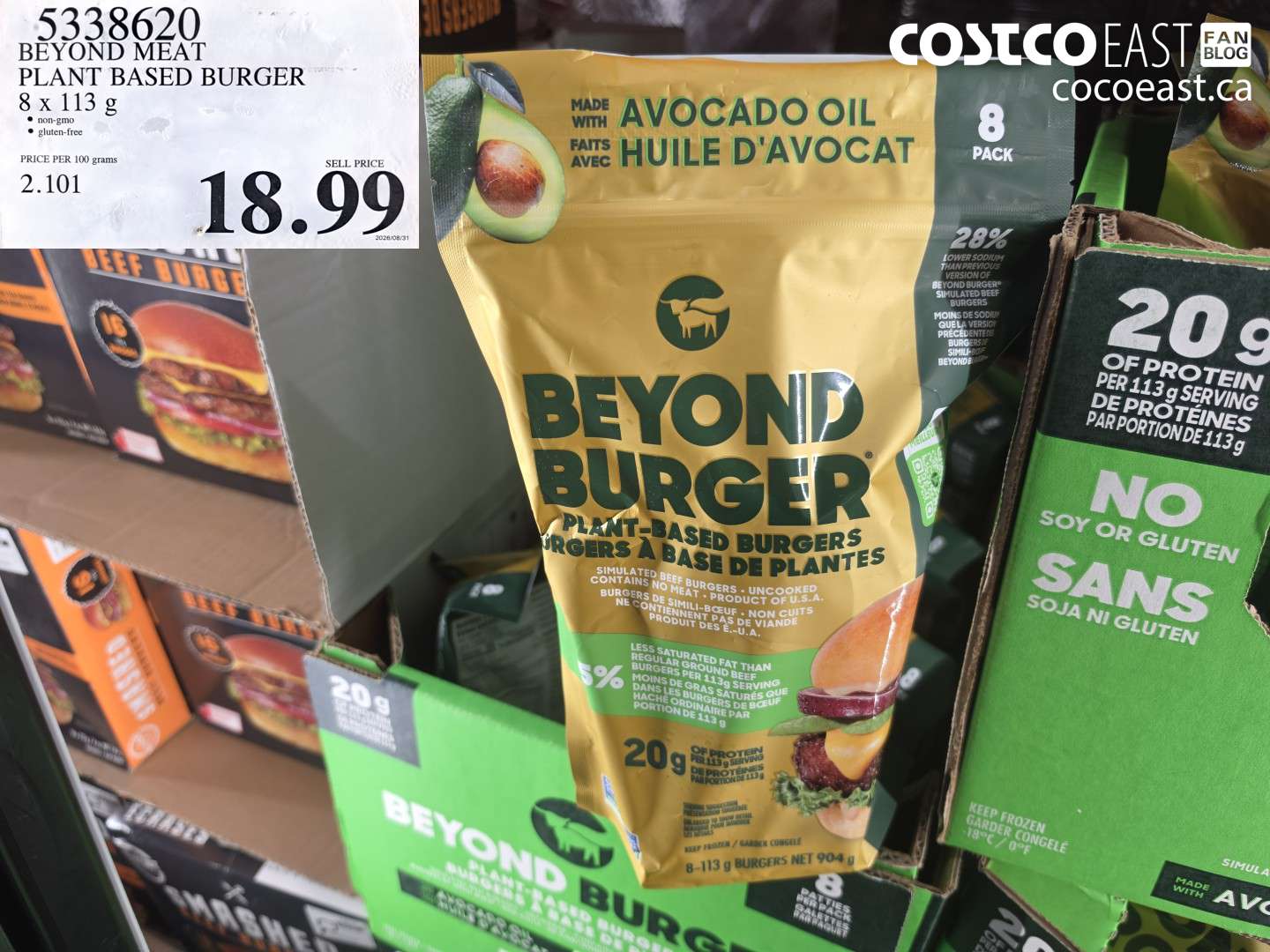 5338620 BEYOND MEAT PLANT BASED BURGER 8 X 113 G $18.99