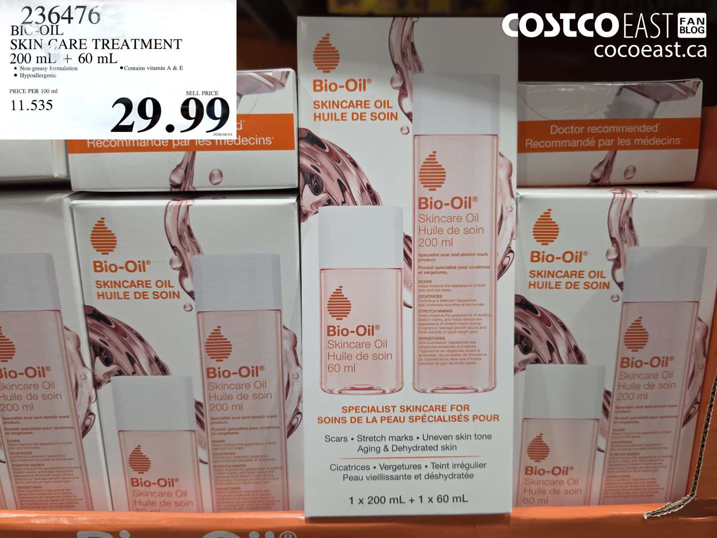 236476 BIO-OIL SKIN CARE TREATMENT 200 ML + 60 ML $29.99