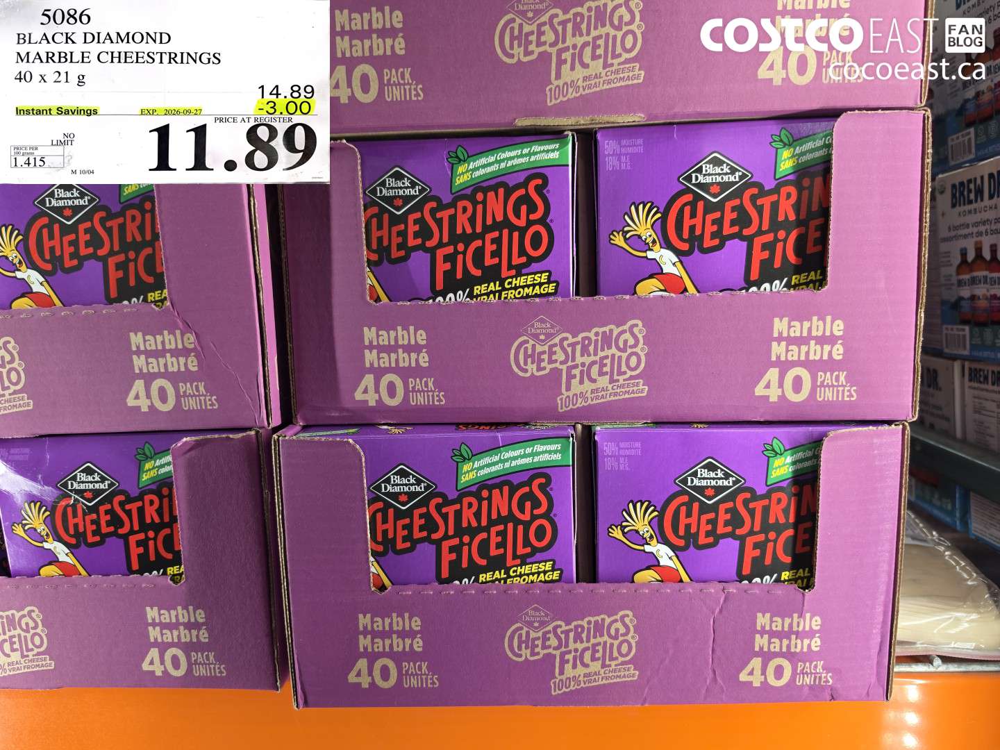 5086 BLACK DIAMOND MARBLE CHEESESTRINGS 40 X 21 G ($3.00 INSTANT SAVINGS EXPIRES ON 2026-09-27) $11.89