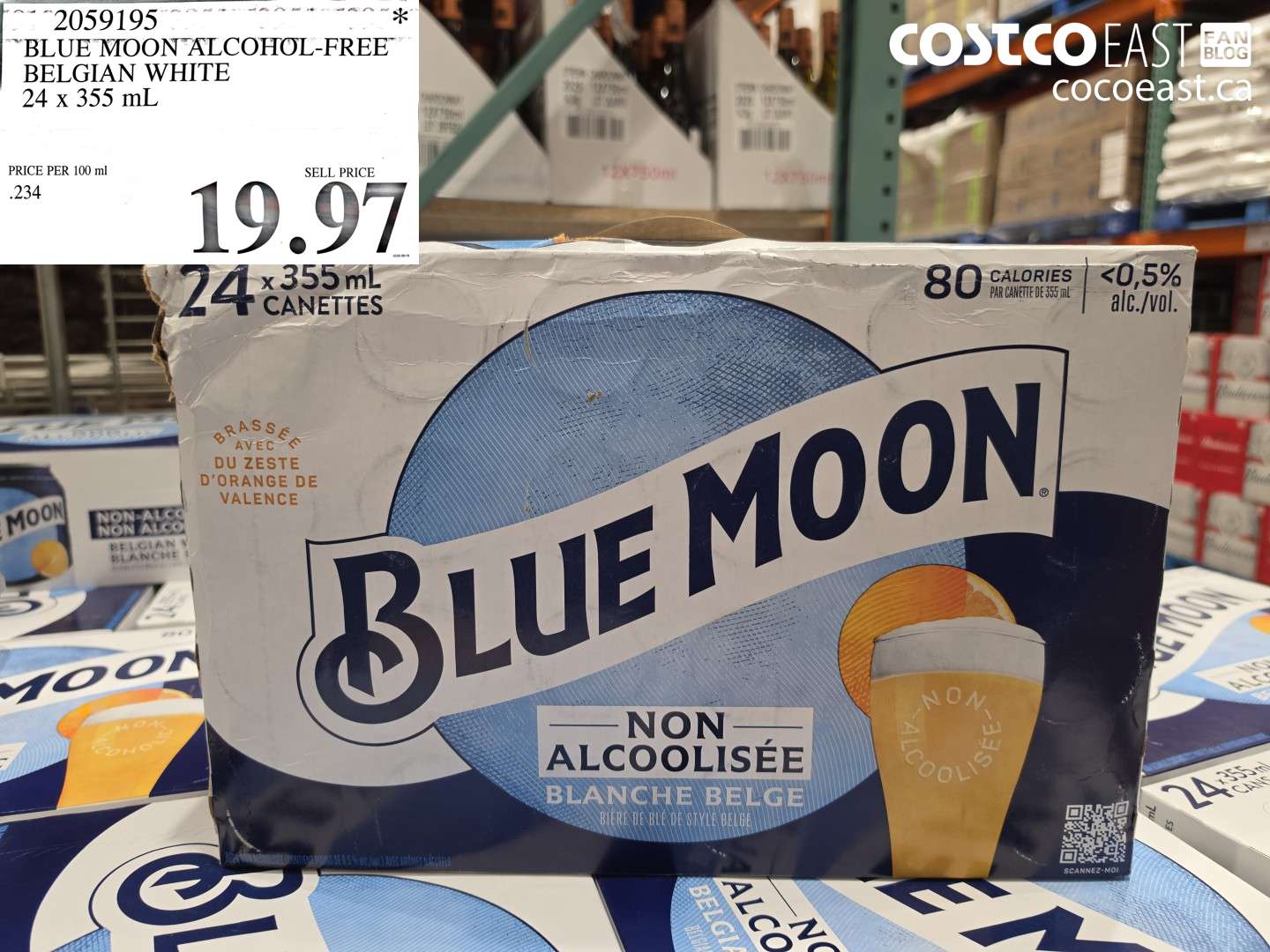 2059195 BLUE MOON ALCOHOL-FREE BELGIAN WHITE 24 X 355 ML $19.97