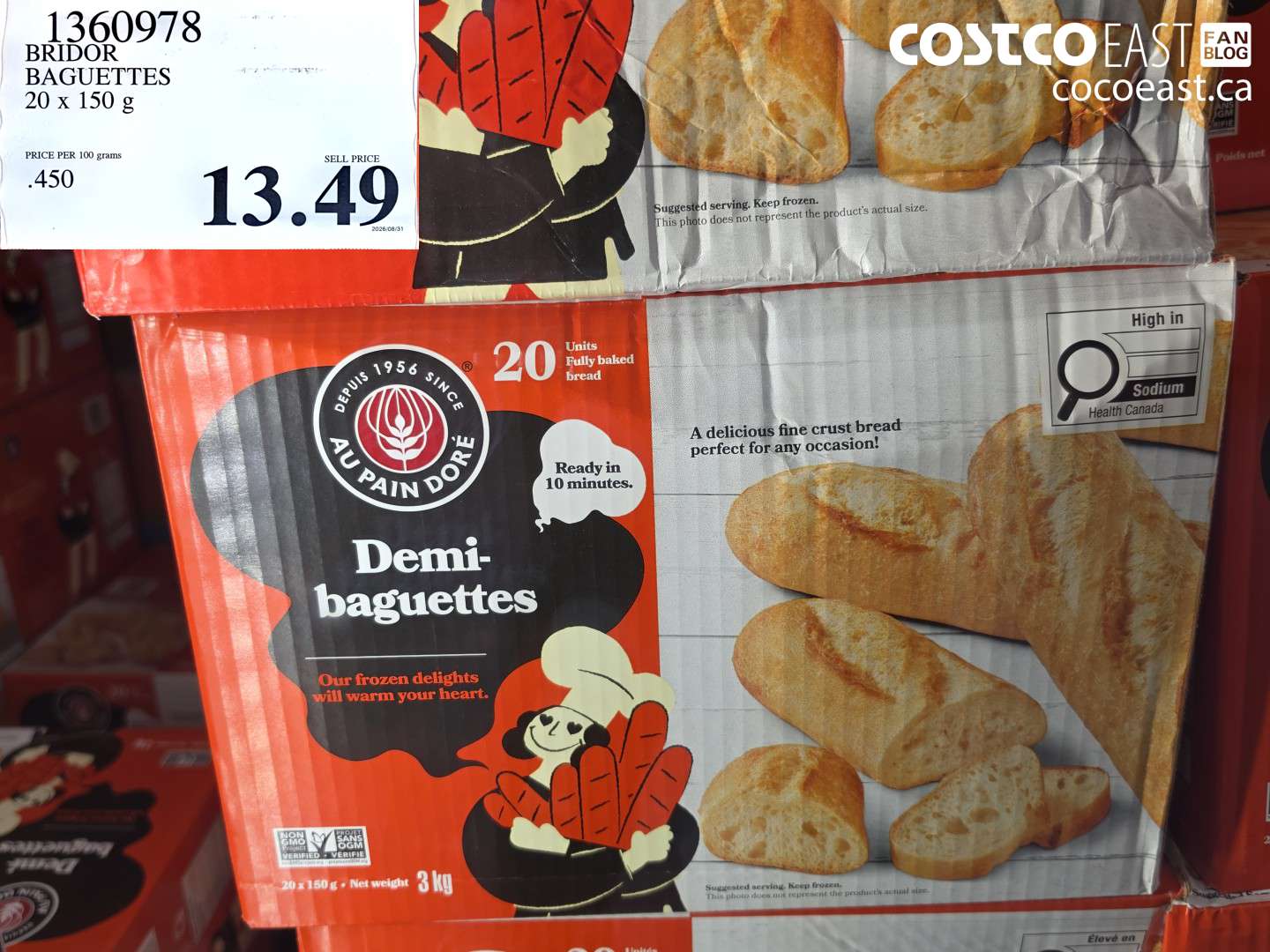 1360978 BRIDOR BAGUETTES 20 X 150 G $13.49