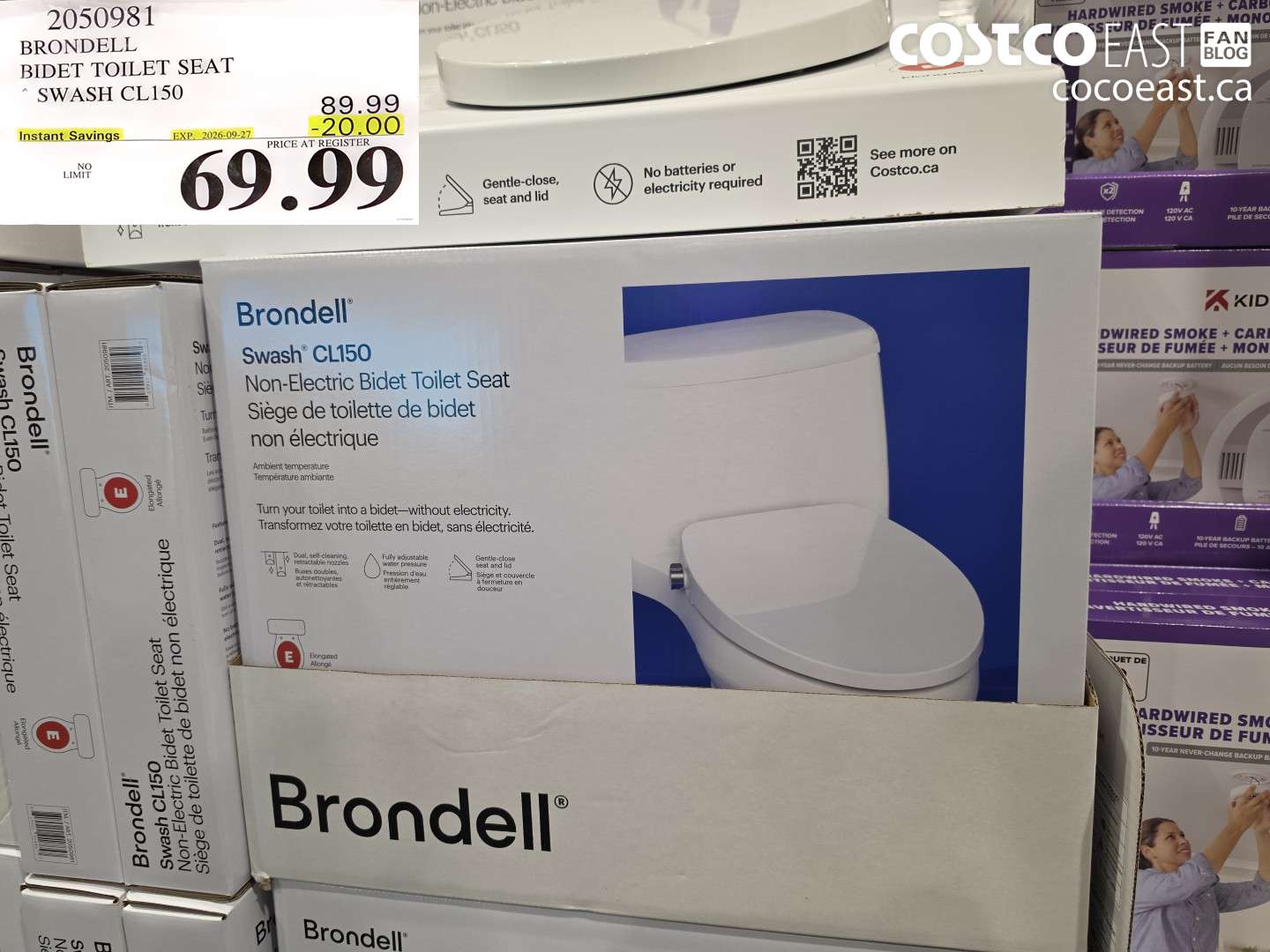 2050981 BRONDELL BIDET TOILET SEAT SWASH CL150 ($20.00 INSTANT SAVINGS EXPIRES ON 2026-09-27) $69.99
