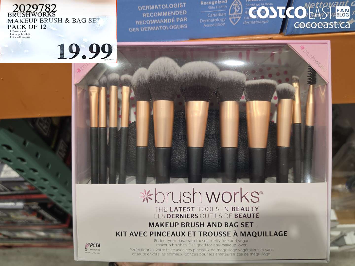 2029782 BRUSHWORKS MAKEUP BRUSH & BAG SET PACK OF 12 $19.99