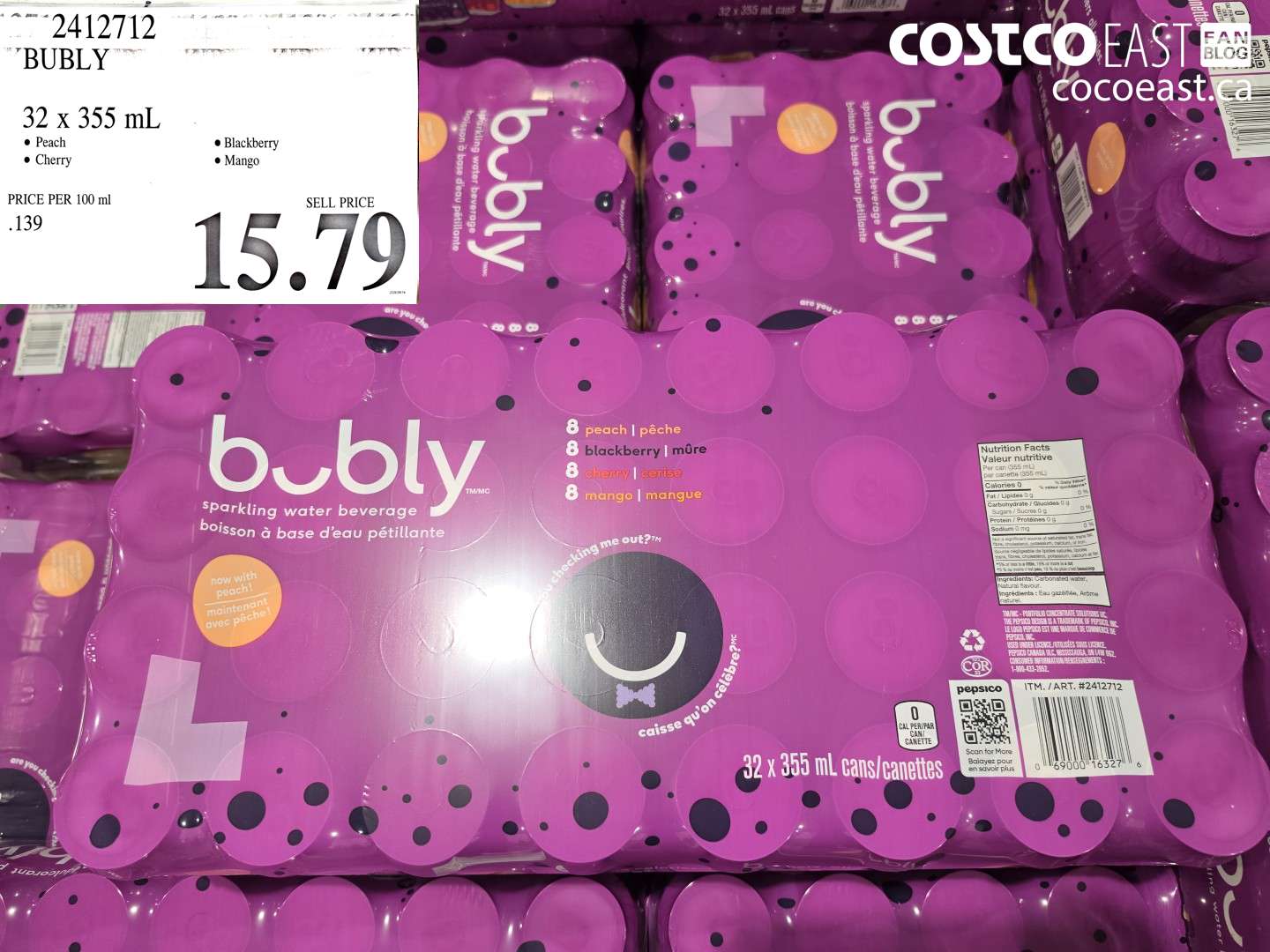2412712 BUBLY 32 X 355 ML $15.79