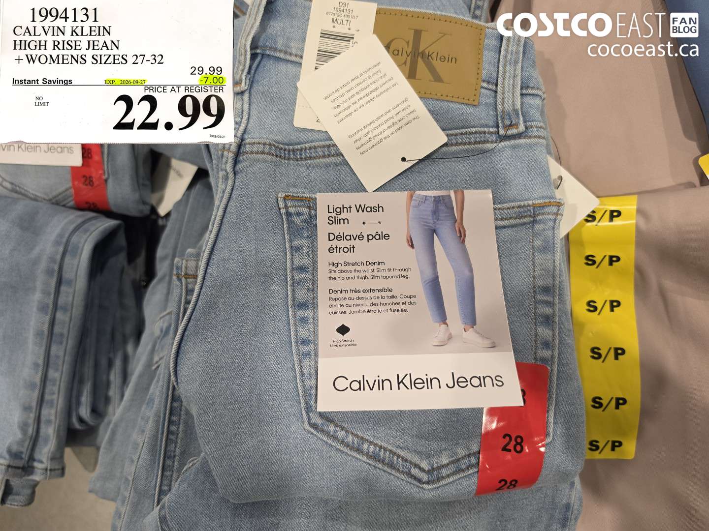 1994131 CALVIN KLEIN HIGH RISE JEAN WOMENS SIZES 27-32 ($7.00 INSTANT SAVINGS EXPIRES ON 2026-09-27) $22.99