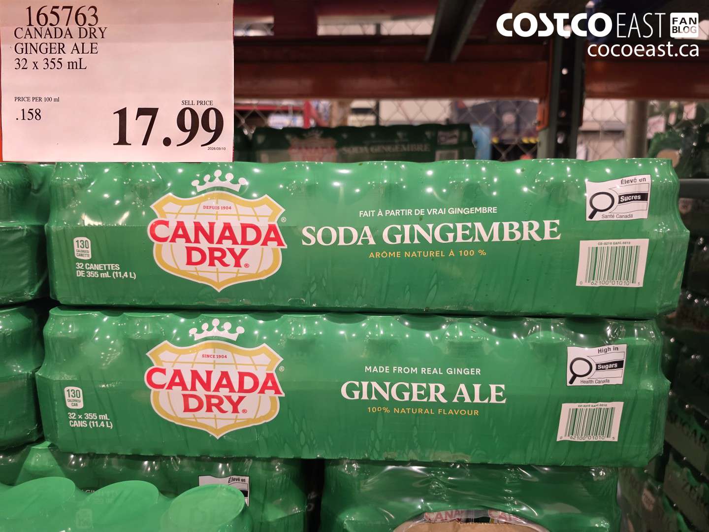 165763 CANADA DRY GINGER ALE 32 X 355 ML $17.99
