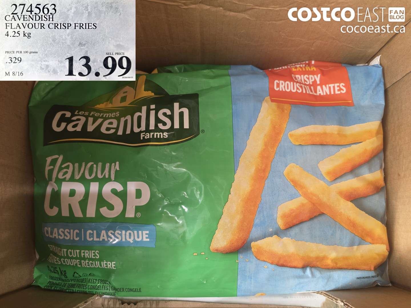 274563 CAVENDISH FLAVOUR CRISP FRIES 4.25 KG $13.99