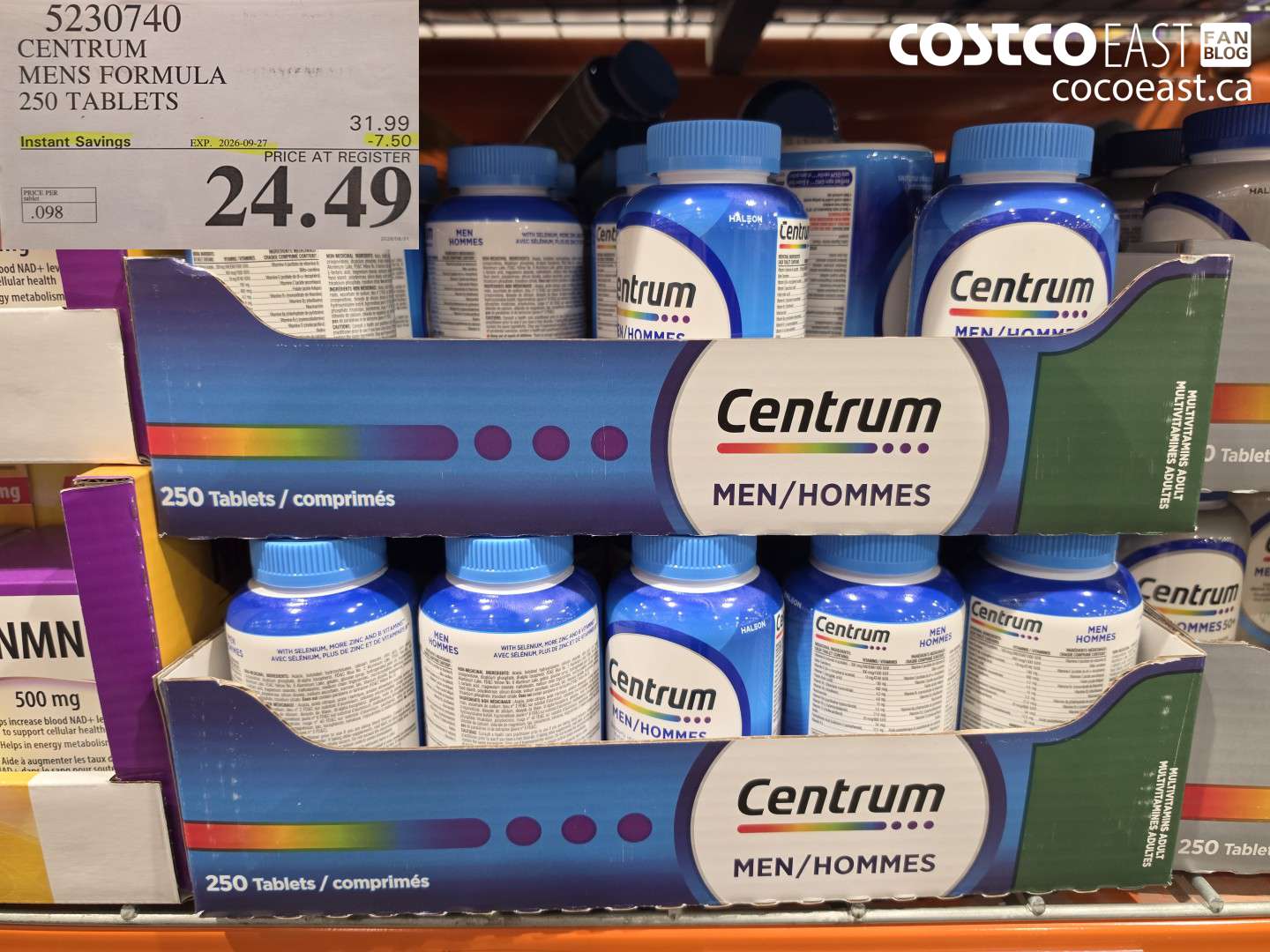 5230740 CENTRUM MENS FORMULA 250 TABLETS ($7.50 INSTANT SAVINGS EXPIRES ON 2026-09-27) $24.49