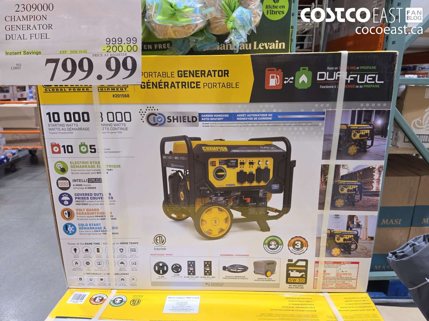 2309000 CHAMPION GENERATOR DUAL FUEL ($200.00 INSTANT SAVINGS EXPIRES ON 2026-10-02) $799.99