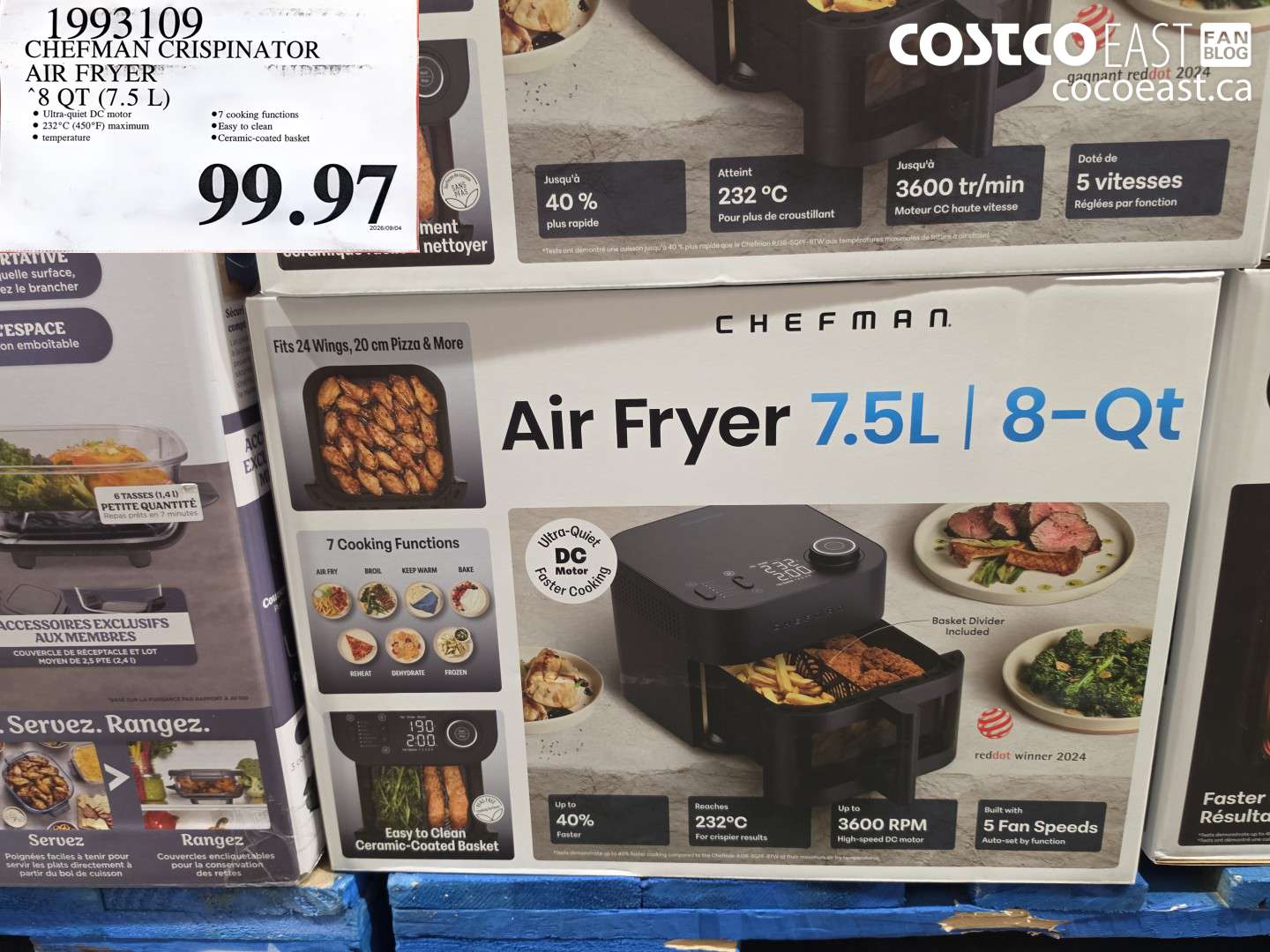 1993109 CHEFMAN CRISPINATOR AIR FRYER 8 QT (7.5 L) $99.97