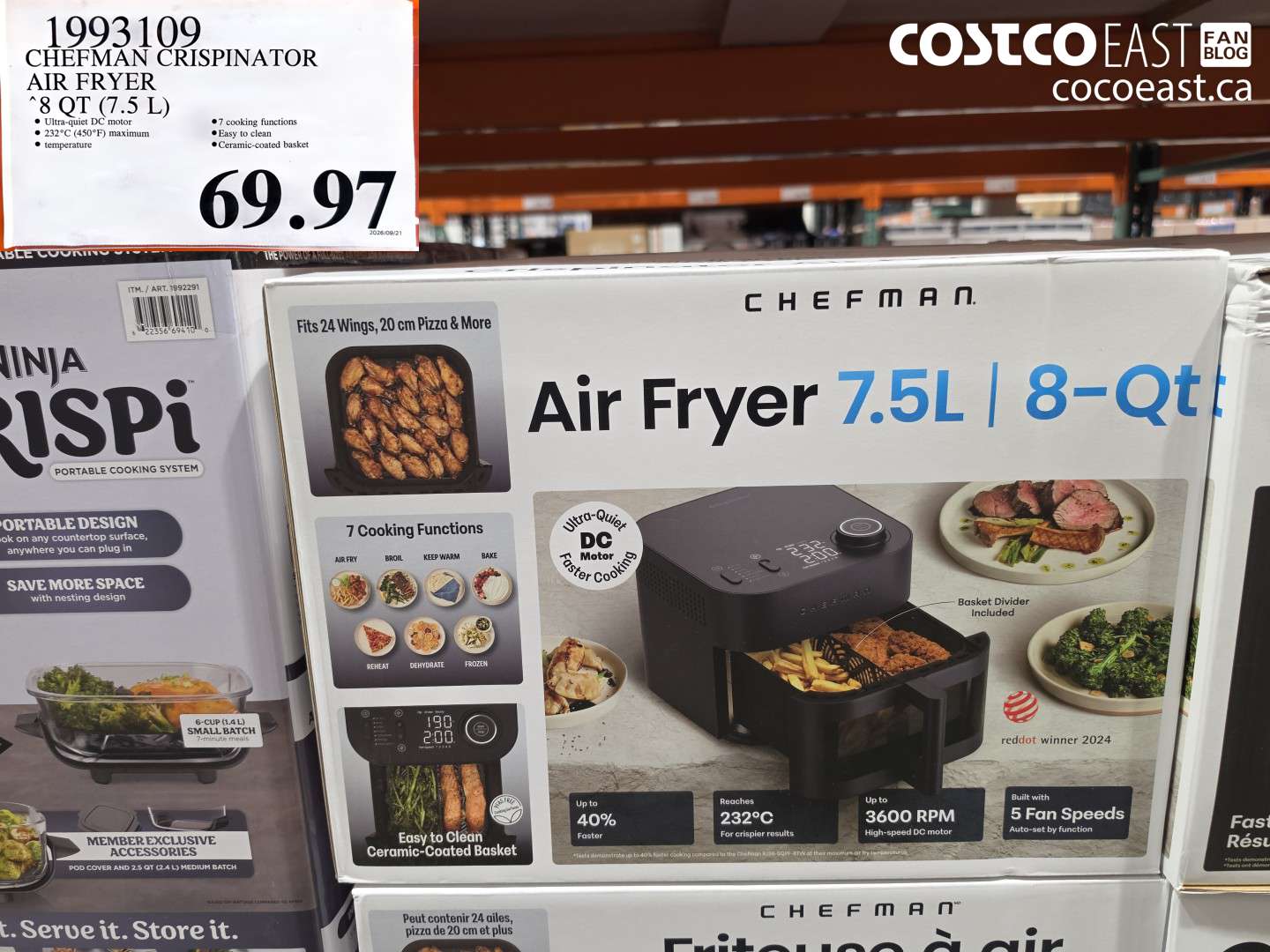 1993109 CHEFMAN CRISPINATOR AIR FRYER 8 QT (7.5 L) $69.97
