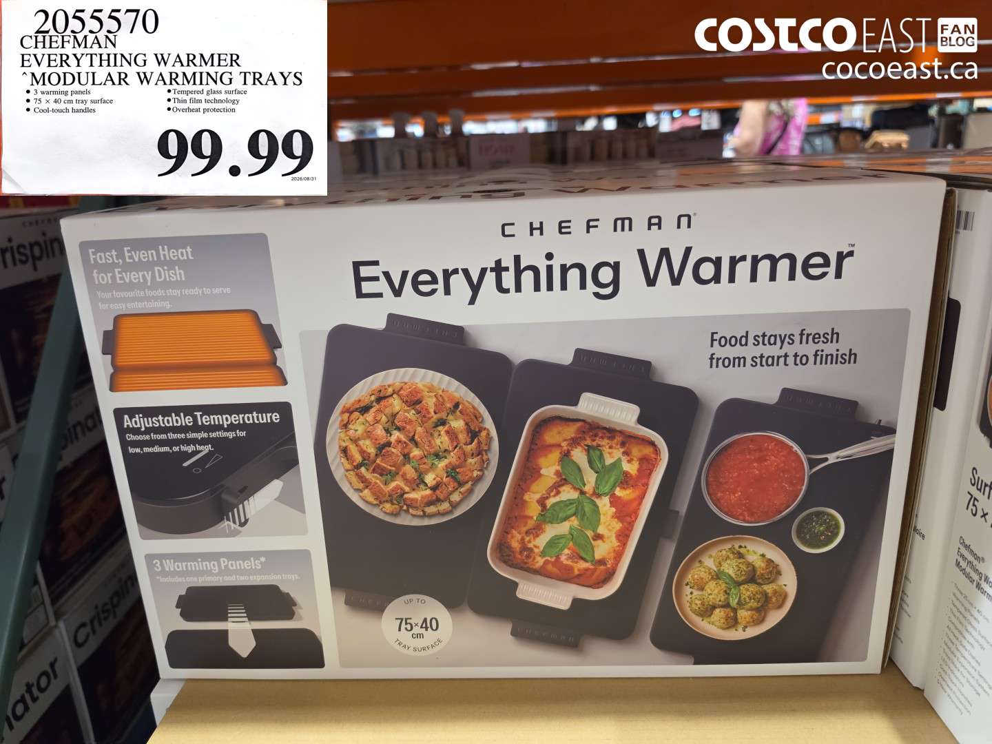 2055570 CHEFMAN EVERYTHING WARMER MODULAR WARMING TRAYS $99.99