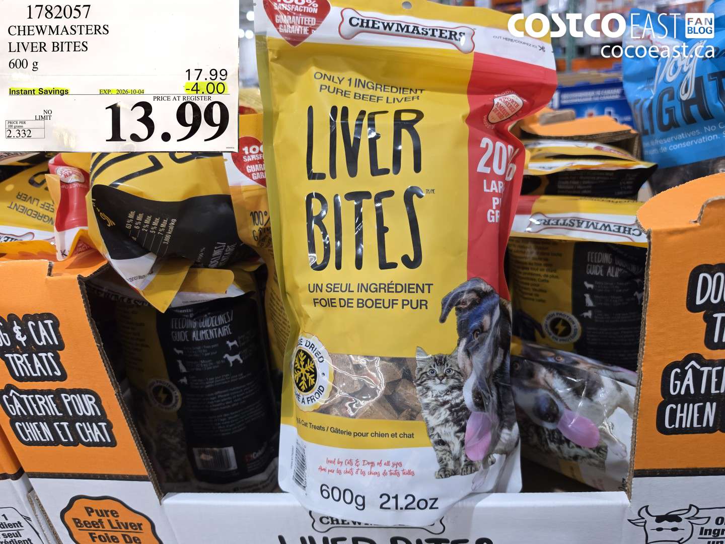 1782057 CHEWMASTERS LIVER BITES 600 G ($4.00 INSTANT SAVINGS EXPIRES ON 2026-10-04) $13.99