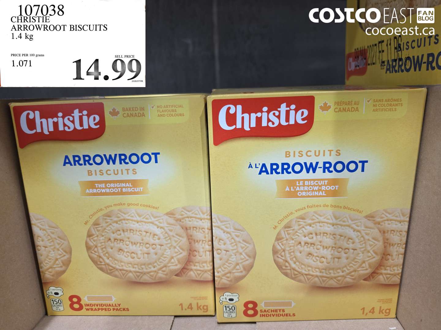 107038 CHRISTIE ARROWROOT BISCUITS 1.4 KG $14.99