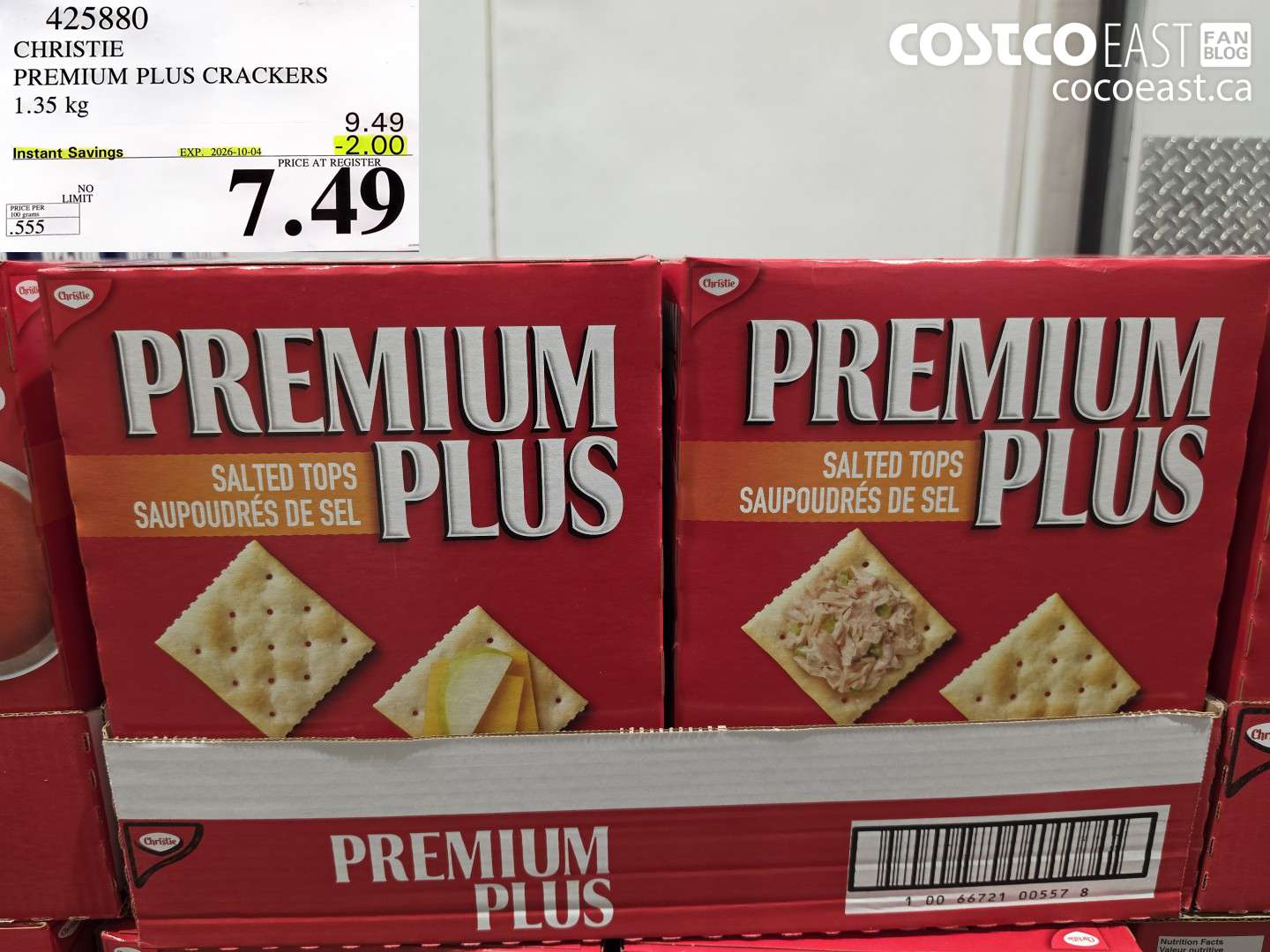 425880 CHRISTIE PREMIUM PLUS CRACKERS 1.35 KG ($2.00 INSTANT SAVINGS EXPIRES ON 2026-10-04) $7.49