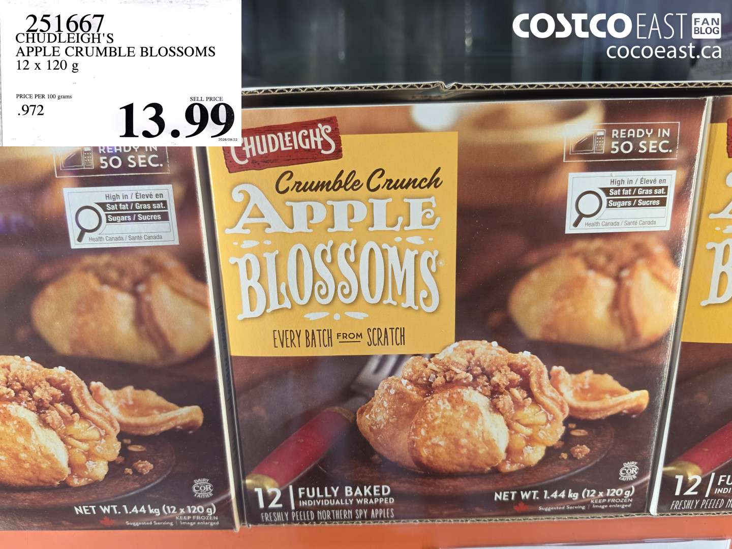251667 CHUDLEIGH'S APPLE CRUMBLE BLOSSOMS 12 X 120 G $13.99