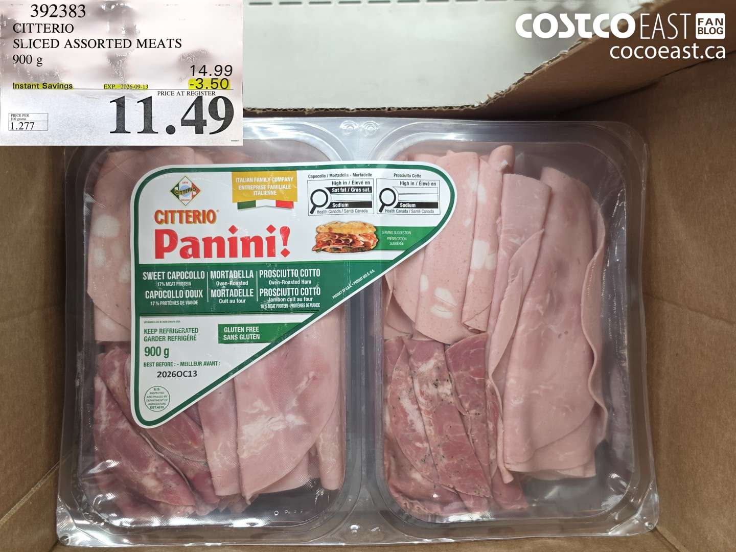 392383 CITTERIO SLICED ASSORTED MEATS 900 G ($3.50 INSTANT SAVINGS EXPIRES ON 2026-09-13) $11.49