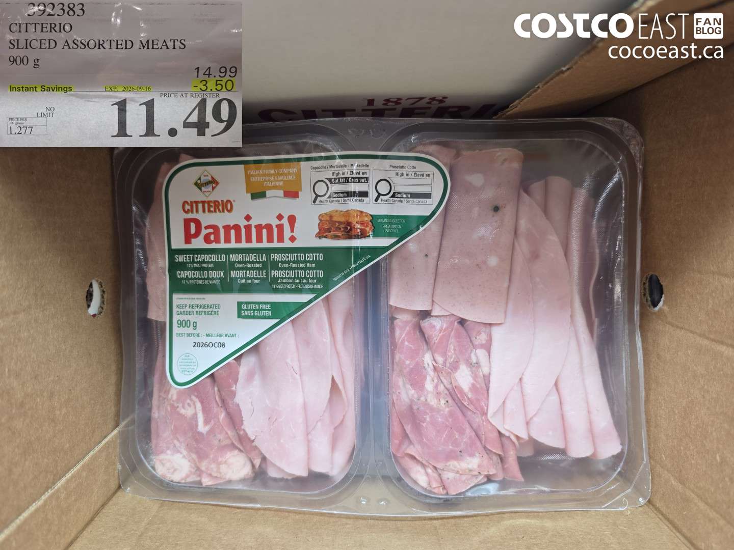 392383 CITTERIO SLICED ASSORTED MEATS 900 G ($3.50 INSTANT SAVINGS EXPIRES ON 2026-09-16) $11.49