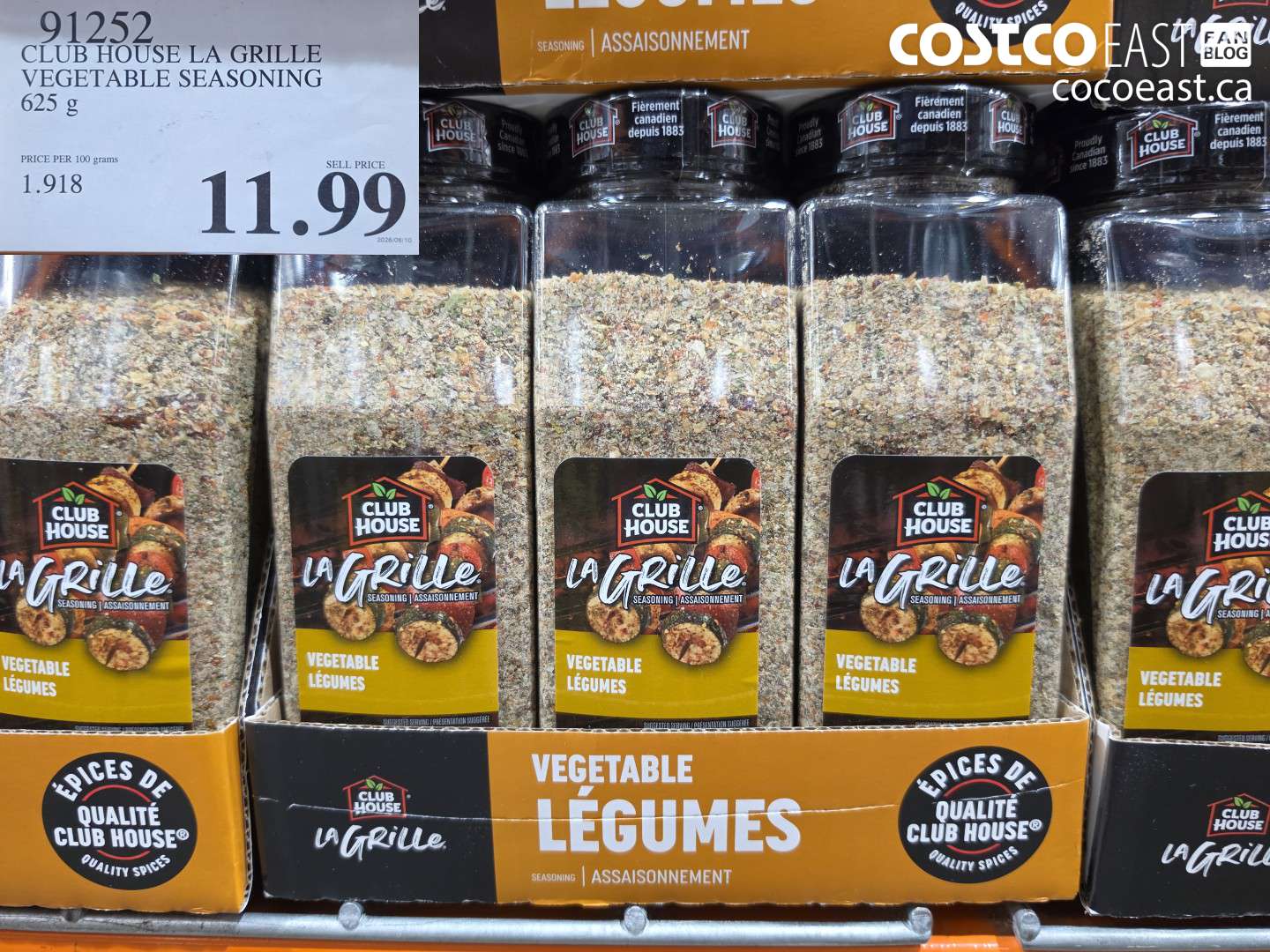 91252 CLUB HOUSE LA GRILLE VEGETABLE SEASONING 625 G $11.99