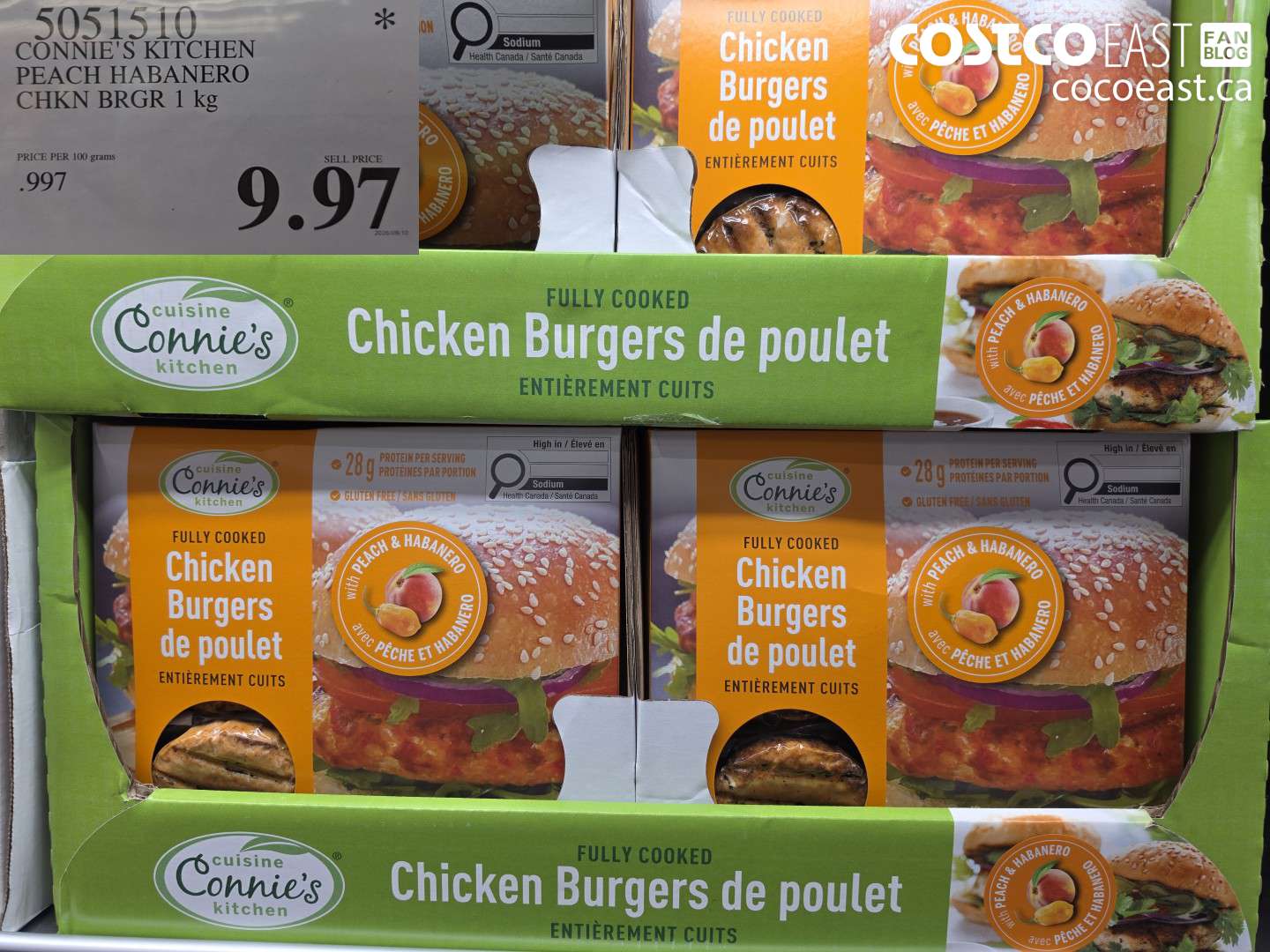 5051510 CONNIE'S KITCHEN PEACH HABANERO CHKN BRGR 1 KG $9.97
