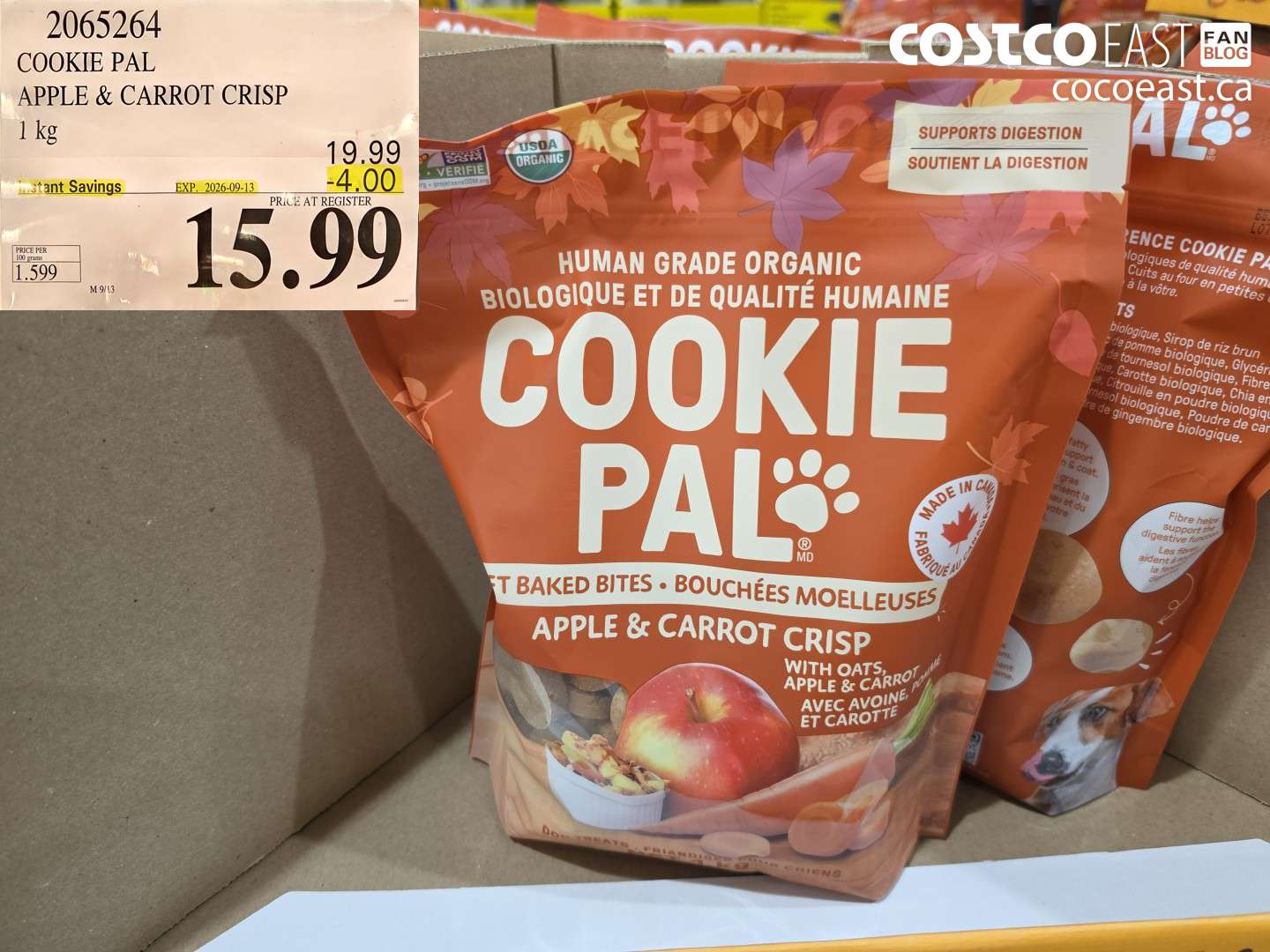 2065264 COOKIE PAL APPLE & CARROT CRISP 1 KG ($4.00 INSTANT SAVINGS EXPIRES ON 2026-09-13) $15.99